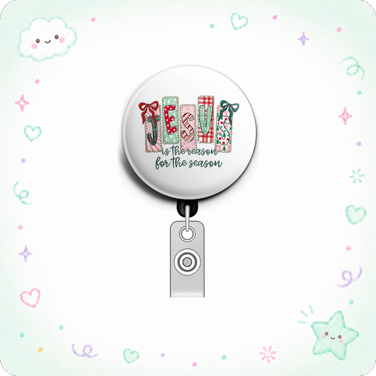 Joyful Season Swapfinity Retractable ID Badge Reel - - Topperswap