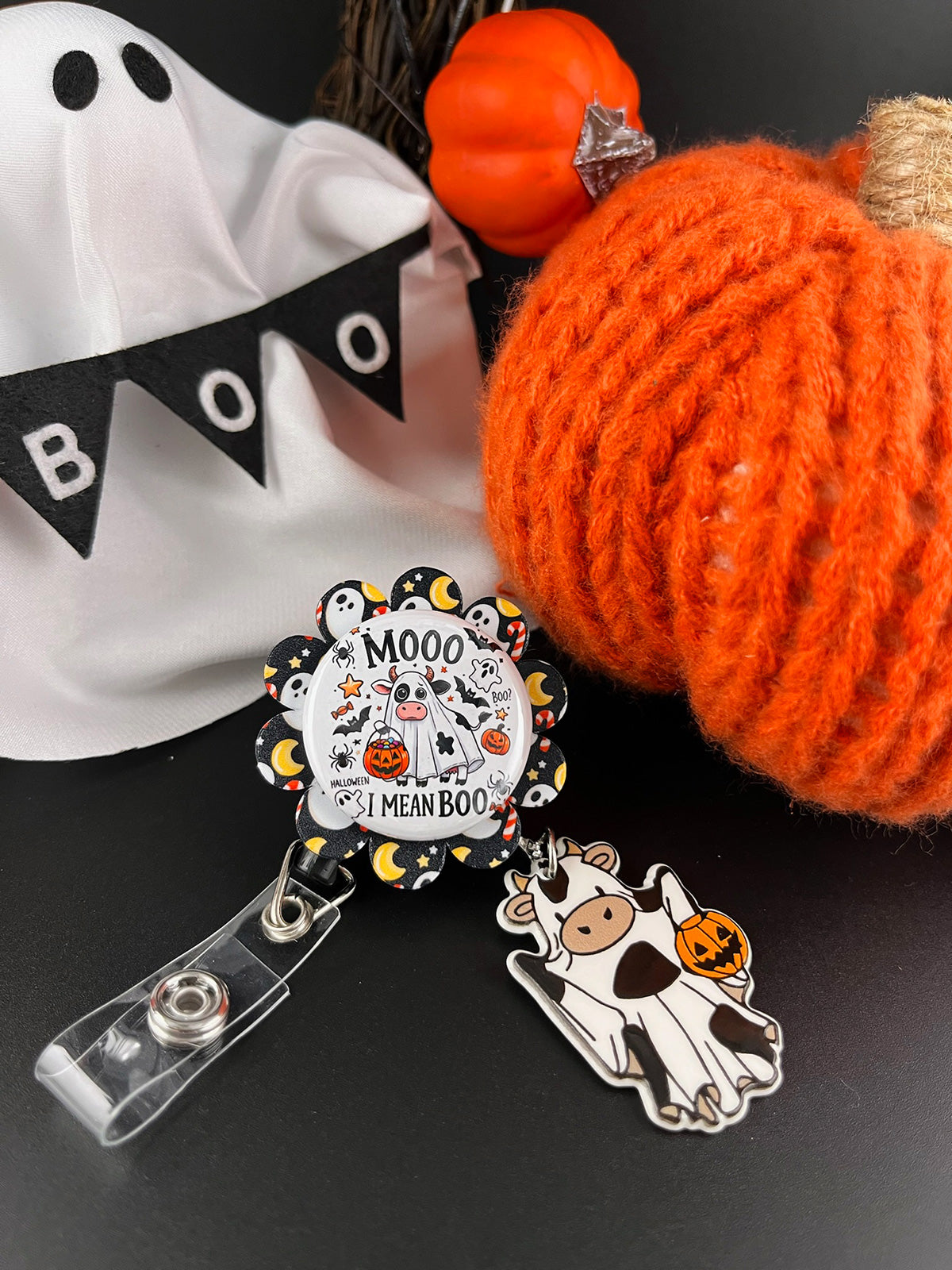 Ghostly Cow Charm Swapfinity Badge Reel Add-on -  - Topperswap