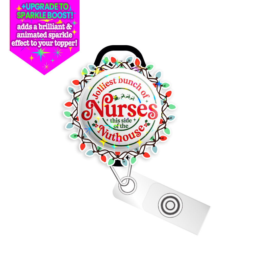 Jolliest Nurses Swapfinity Retractable ID Badge Reel Bundle - Slide Clip / Black / Make it Sparkle - Topperswap