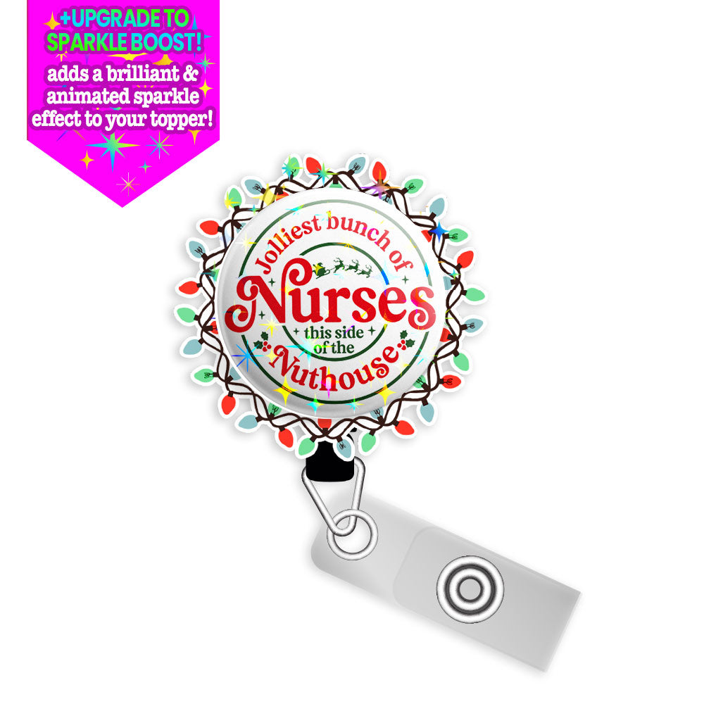 Jolliest Nurses Swapfinity Retractable ID Badge Reel Bundle - Alligator Clip / Black / Make it Sparkle - Topperswap