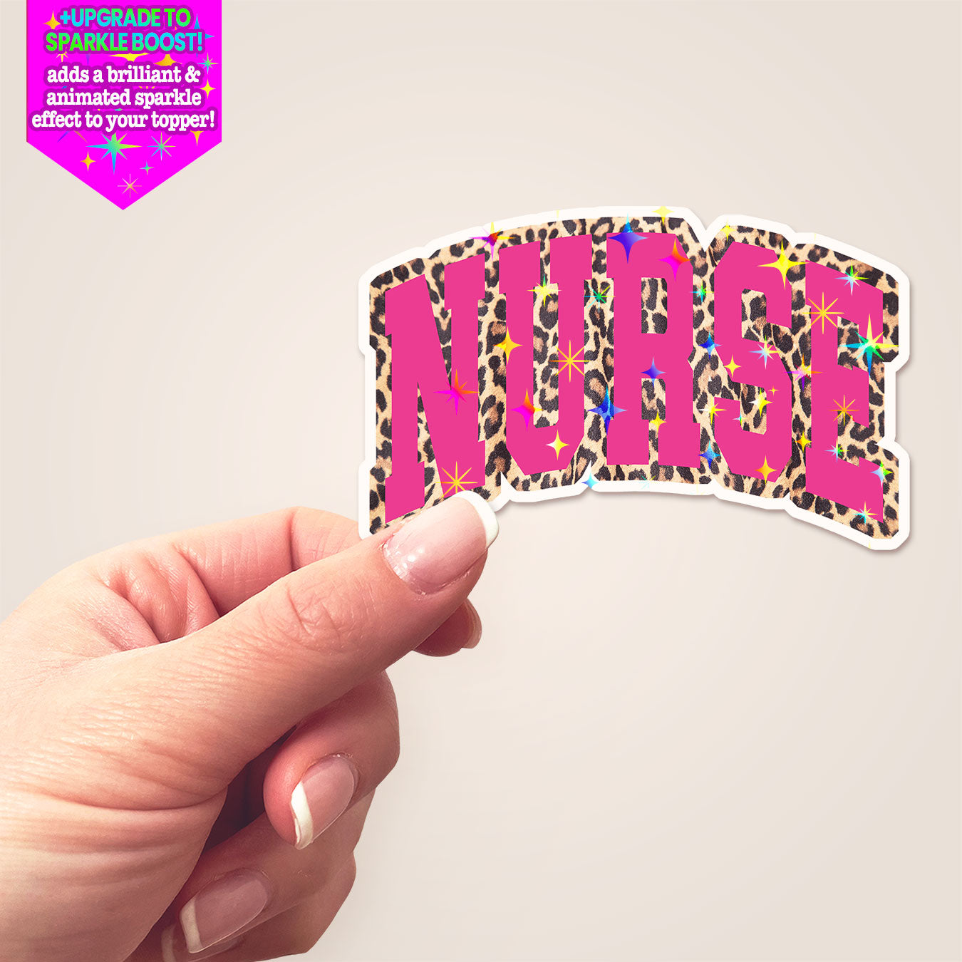 Trendy Leopard Nurse Sticker - Make it Sparkle - Topperswap