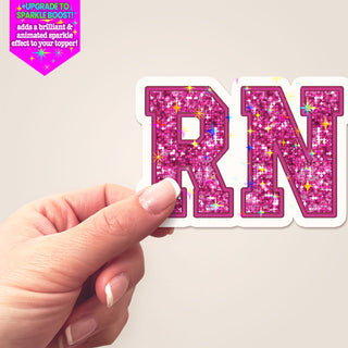 Glittery RN Sparkle Sticker