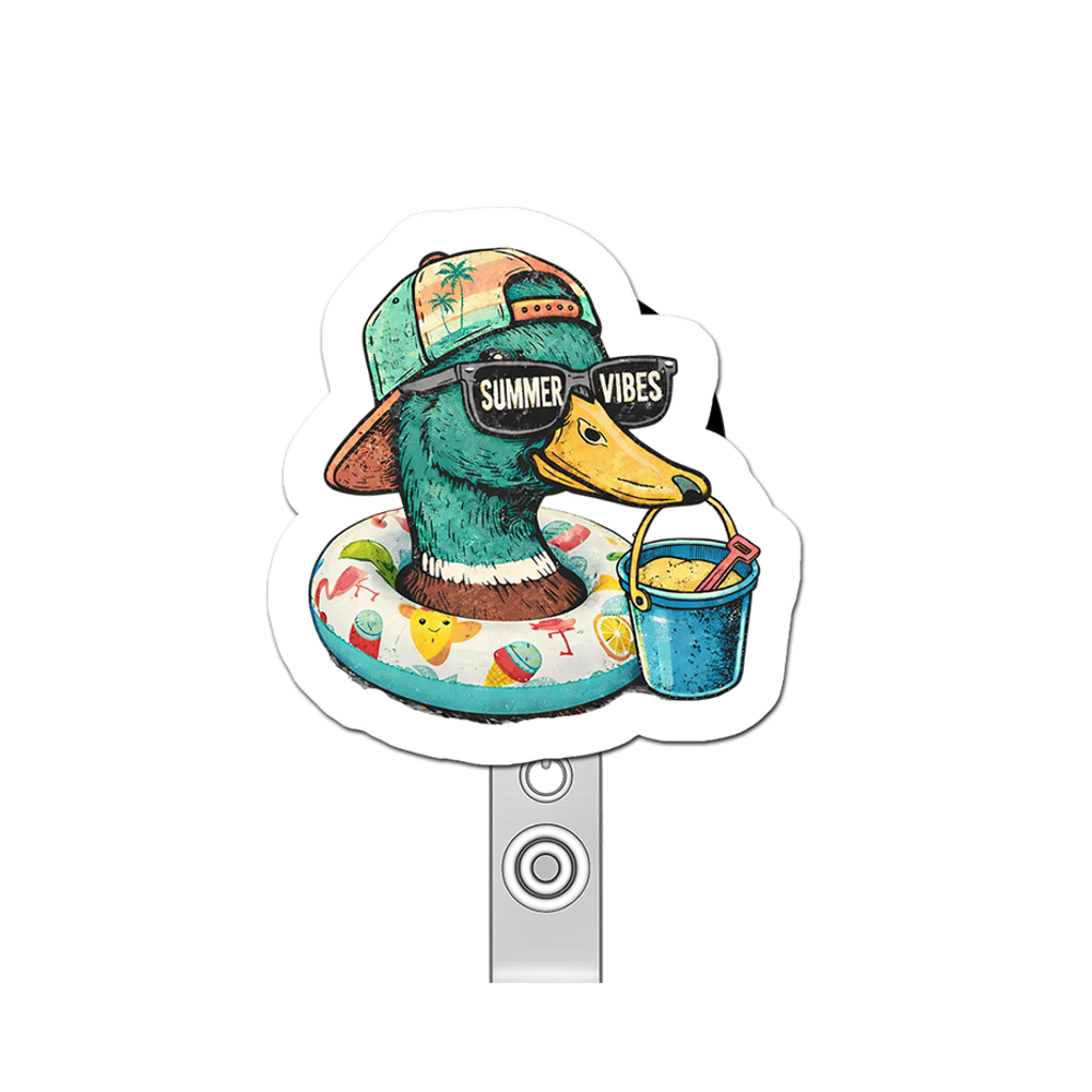 Summer Vibes Maestro Pop Topper Swapfinity Retractable ID Badge Reel - - Topperswap