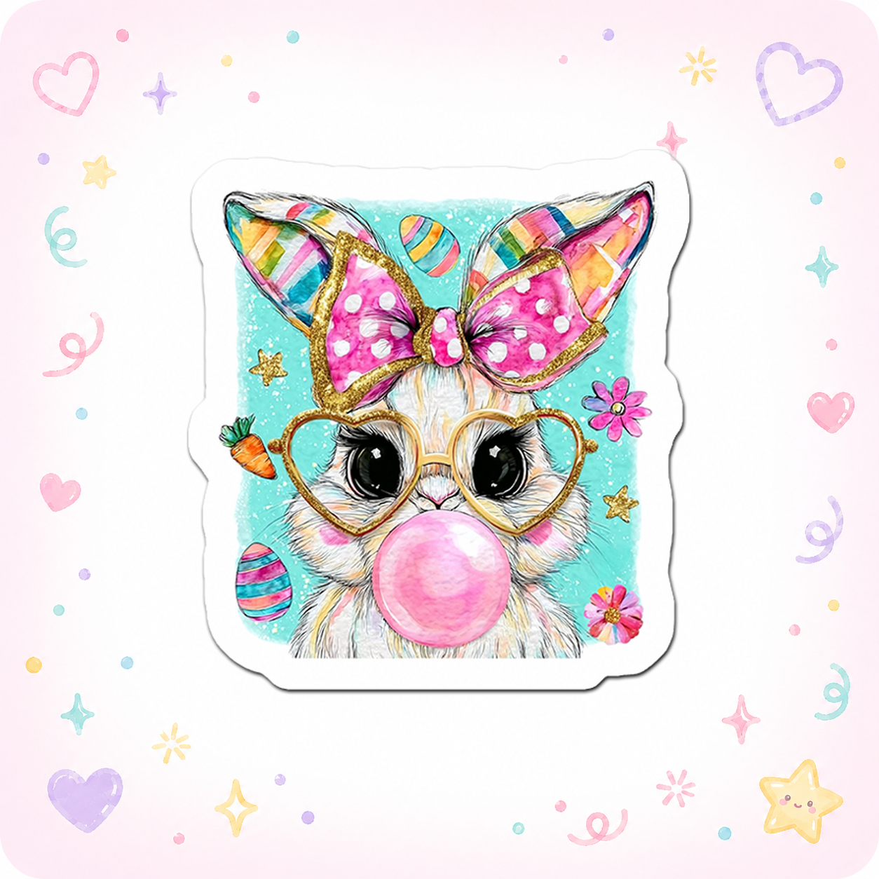 Bubblegum Bunny Boss Sticker - - Topperswap