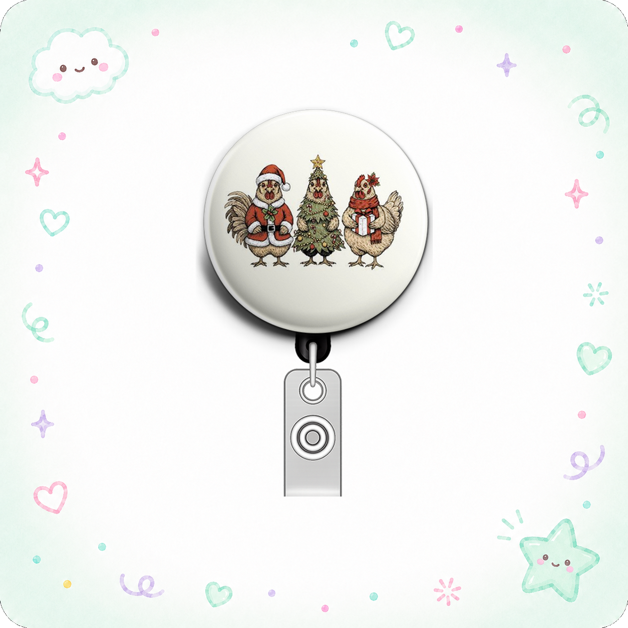 Festive Flock Swapfinity Retractable ID Badge Reel - - Topperswap