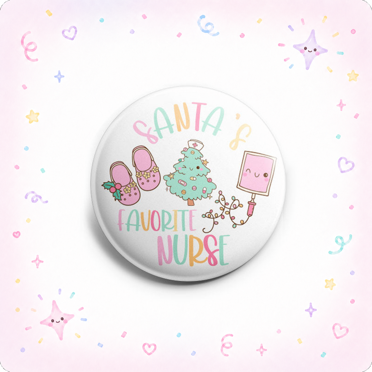 Santa's Favorite Nurse - Christmas Joy Topper - - Topperswap