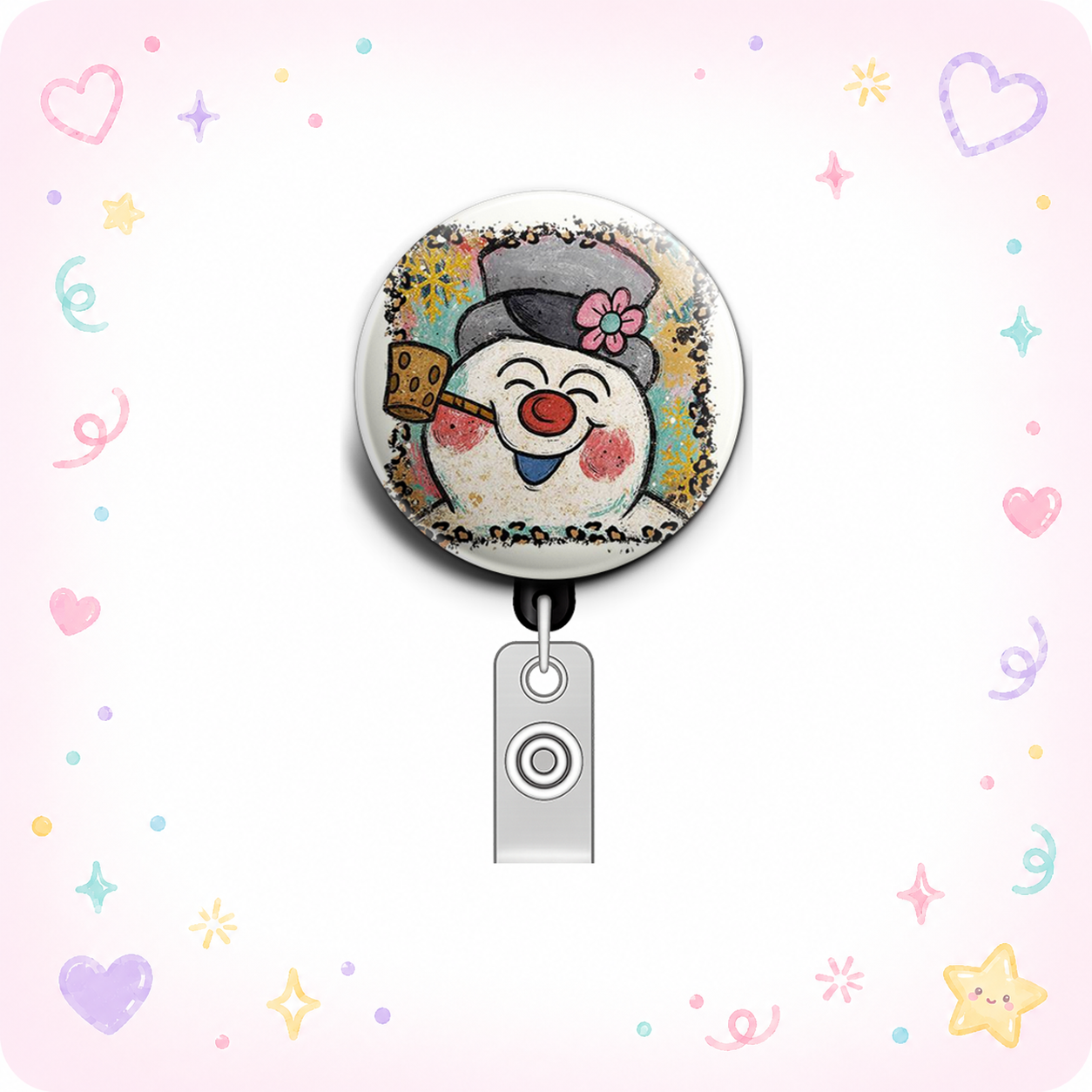 Frosty Fun Swapfinity Retractable ID Badge Reel - - Topperswap