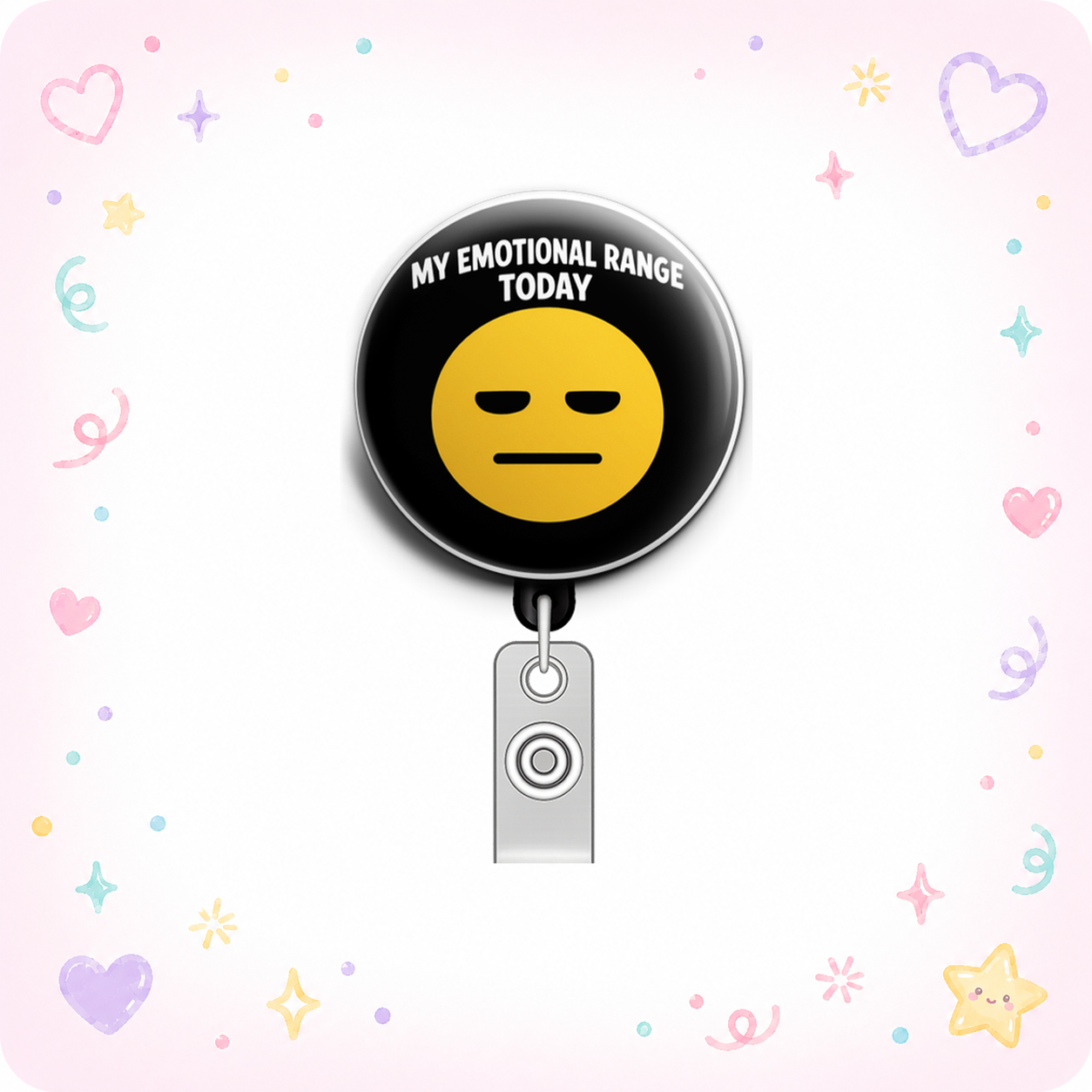 My Emotional Range Today Swapfinity Retractable ID Badge Reel - - Topperswap
