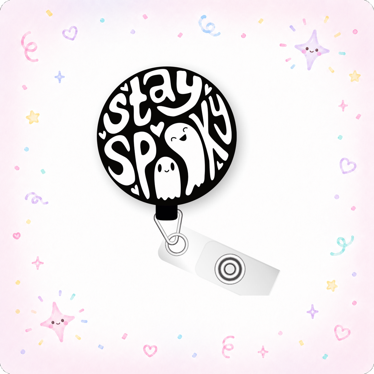 Stay Spooky Pop Topper Swapfinity Retractable ID Badge Reel - - Topperswap