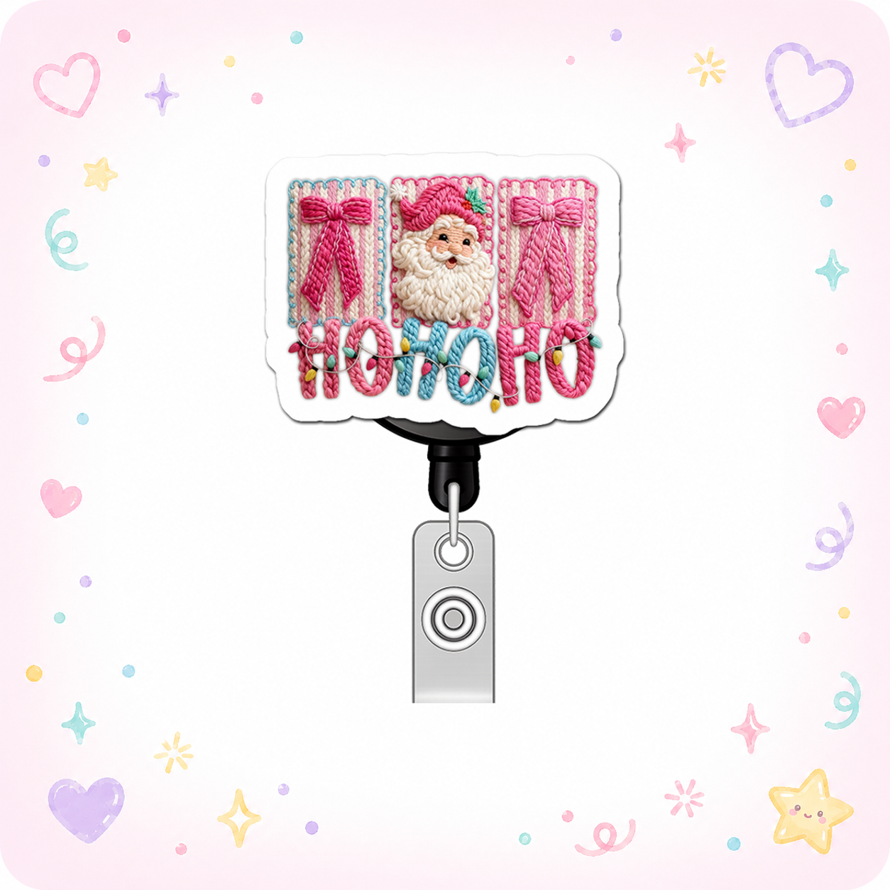 Ho Ho Holiday Hero Pop Topper Swapfinity Retractable ID Badge Reel - - Topperswap