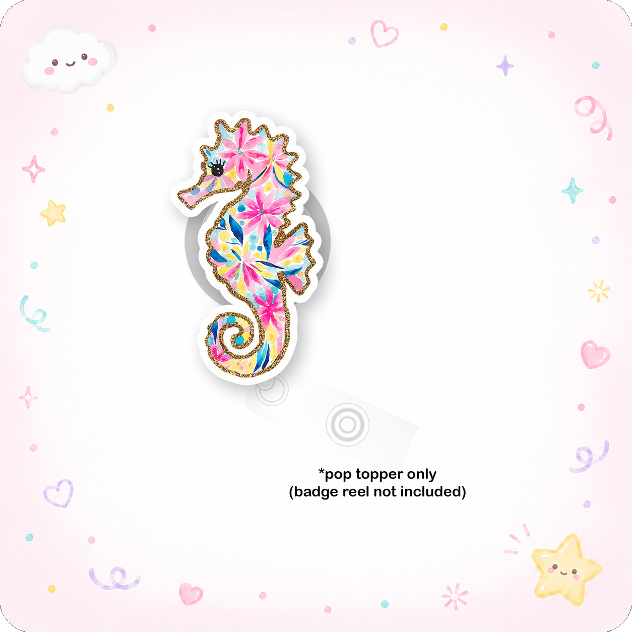 Sea You Sparkle Seahorse Pop Topper - - Topperswap