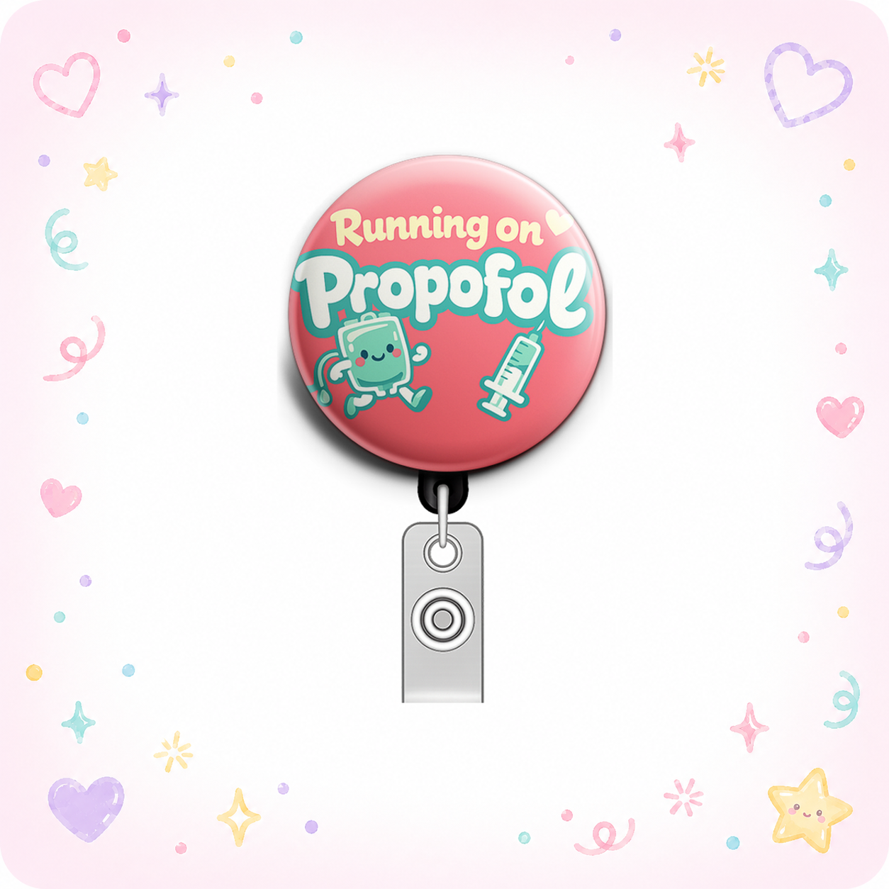 Running on Propofol Swapfinity Retractable ID Badge Reel - - Topperswap