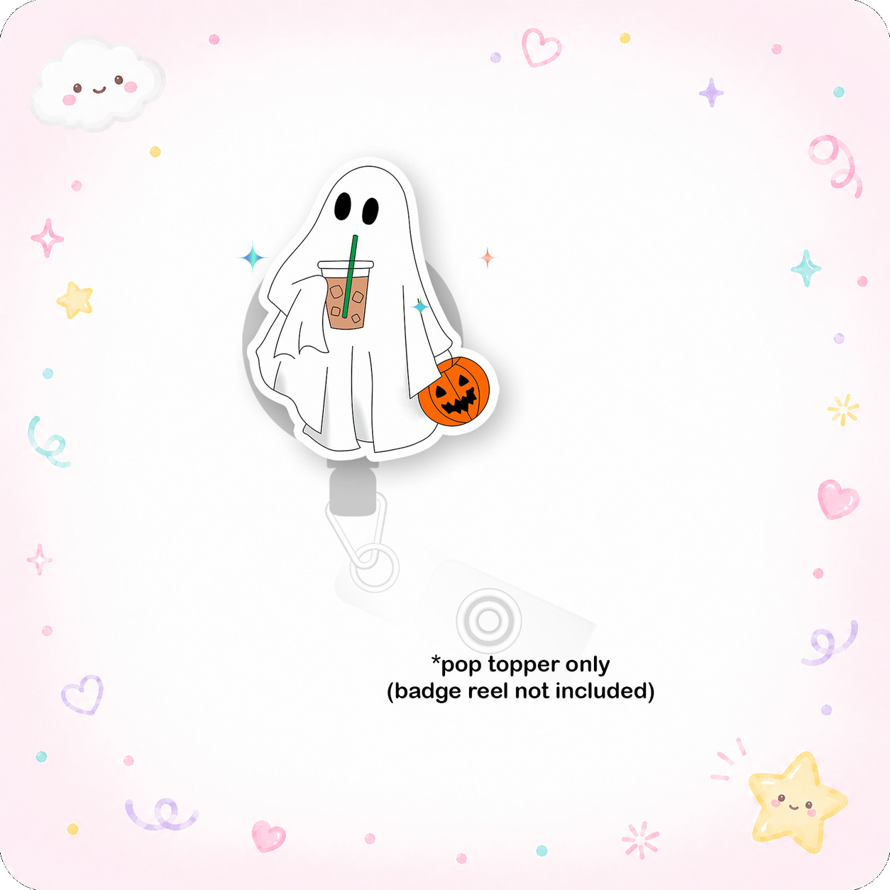 Iced Boo Latte Ghost Pop Topper - - Topperswap