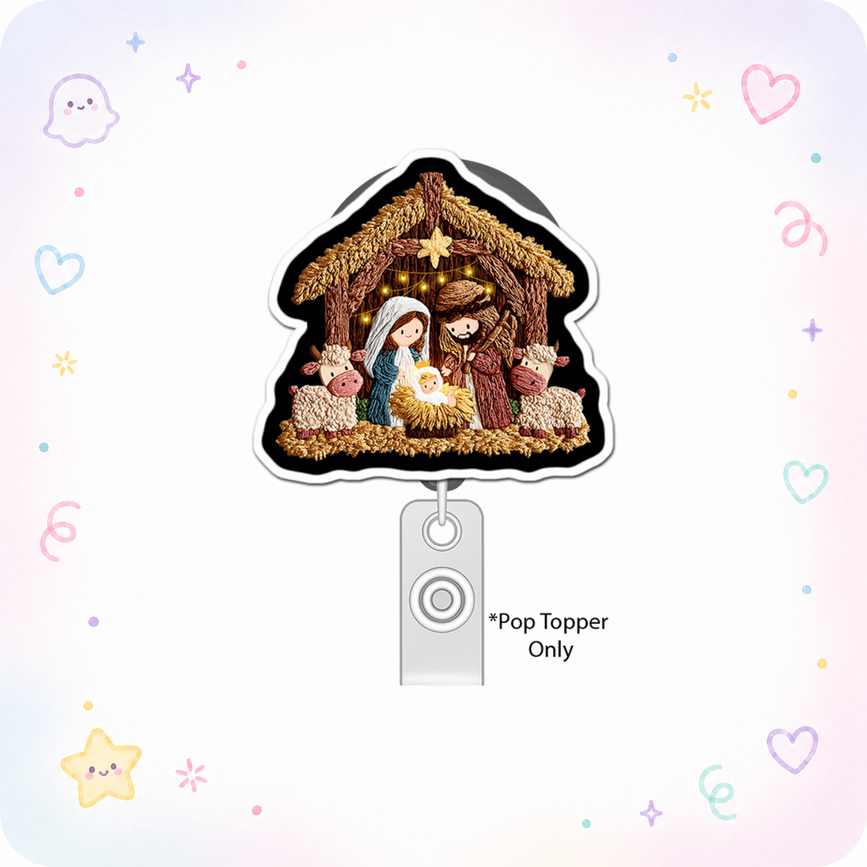 Nativity Scene Sage Pop Topper - - Topperswap