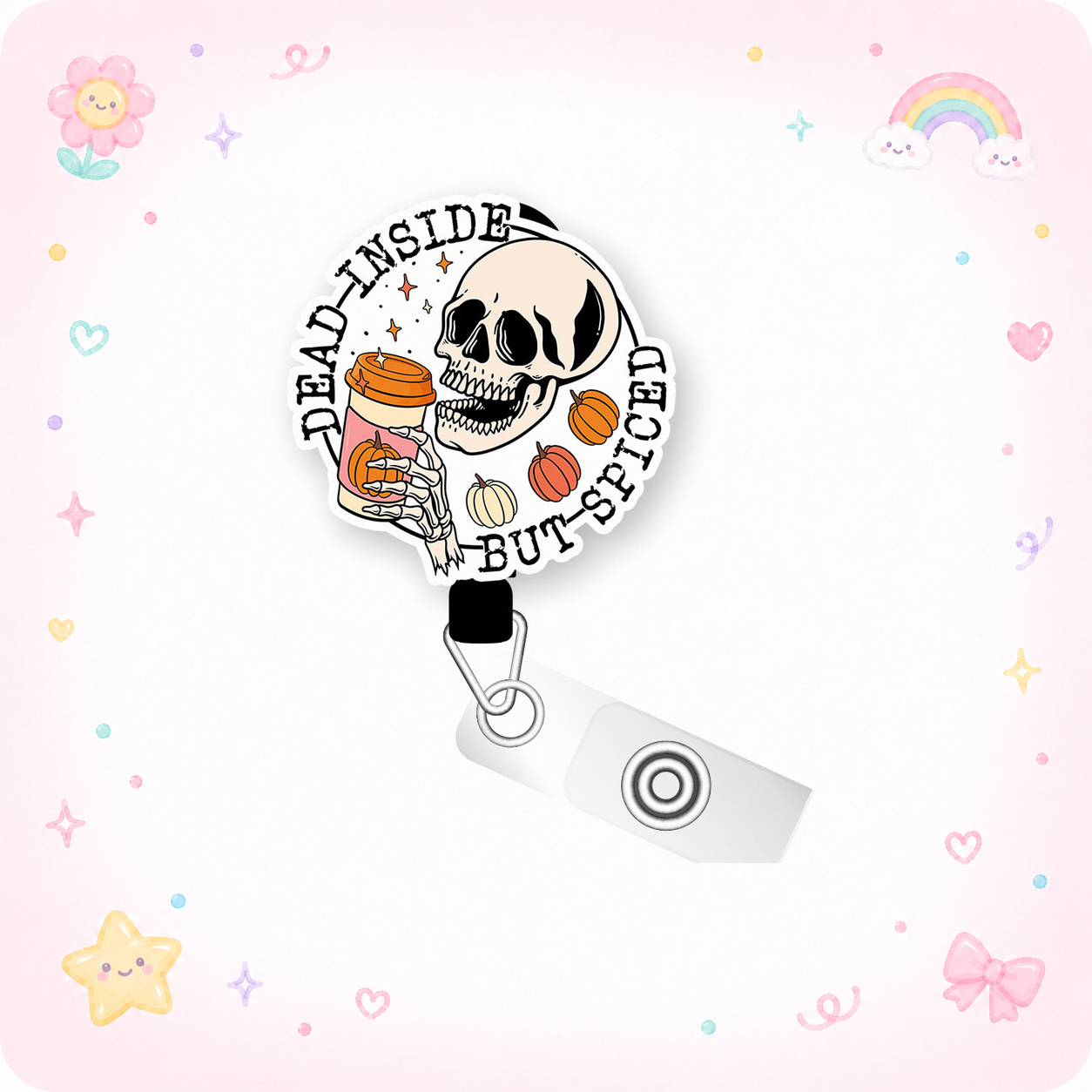 Dead Inside Pop Topper Swapfinity Retractable ID Badge Reel - - Topperswap