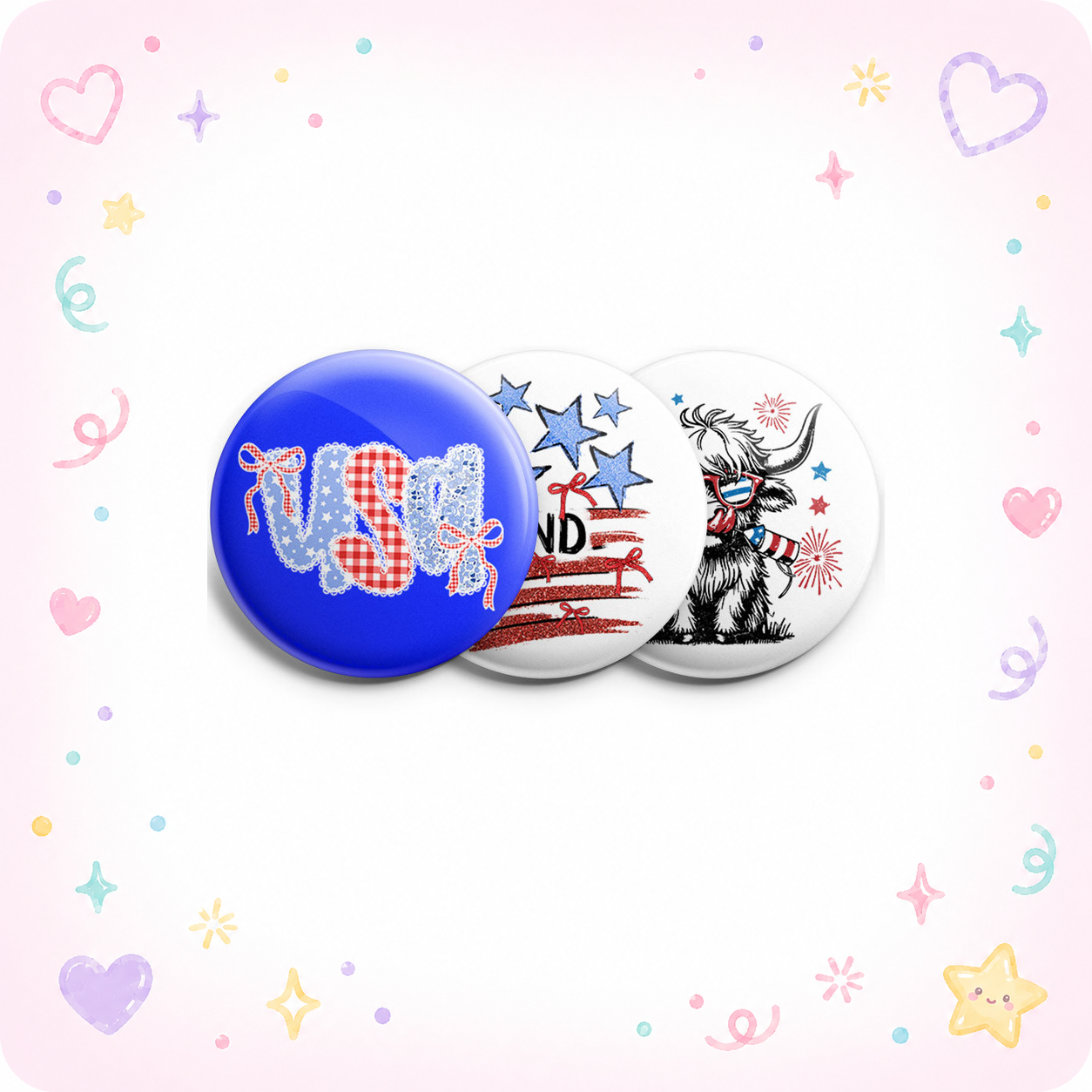 Americana Sweethearts Topper 3-Pack (Save 5%) - - Topperswap