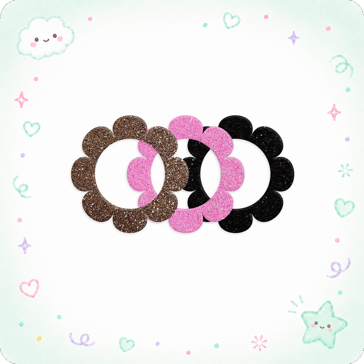 Sparkly Flower Bouquet Swapfinity Swapper Frame 3-Pack (Save 5%) - - Topperswap