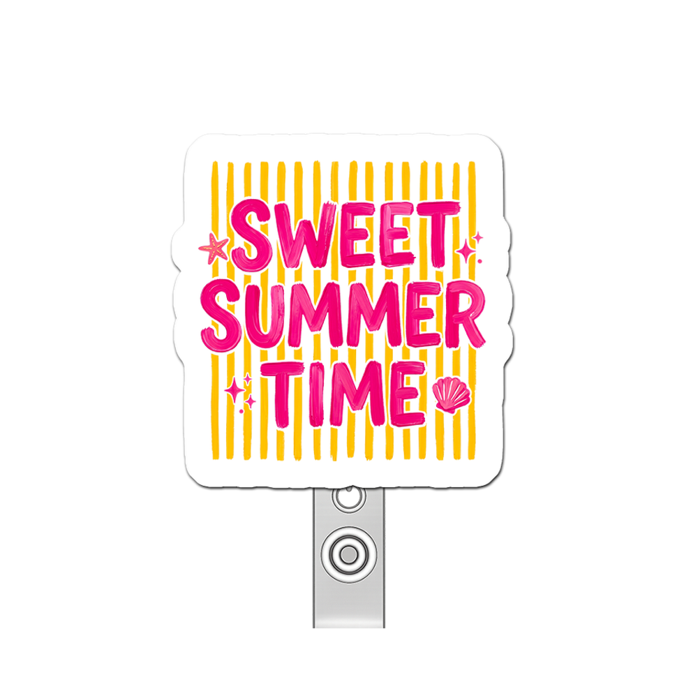 Beach Bliss Boss Pop Topper Swapfinity Retractable ID Badge Reel - - Topperswap
