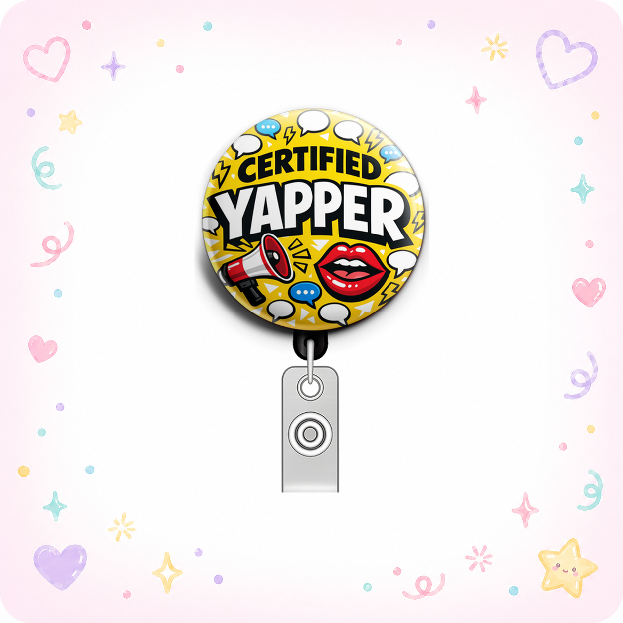 Certified Yapper Swapfinity Retractable ID Badge Reel - - Topperswap