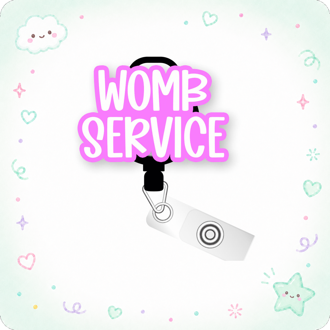 Womb Service Badge Pop Topper Swapfinity Retractable ID Badge Reel - - Topperswap