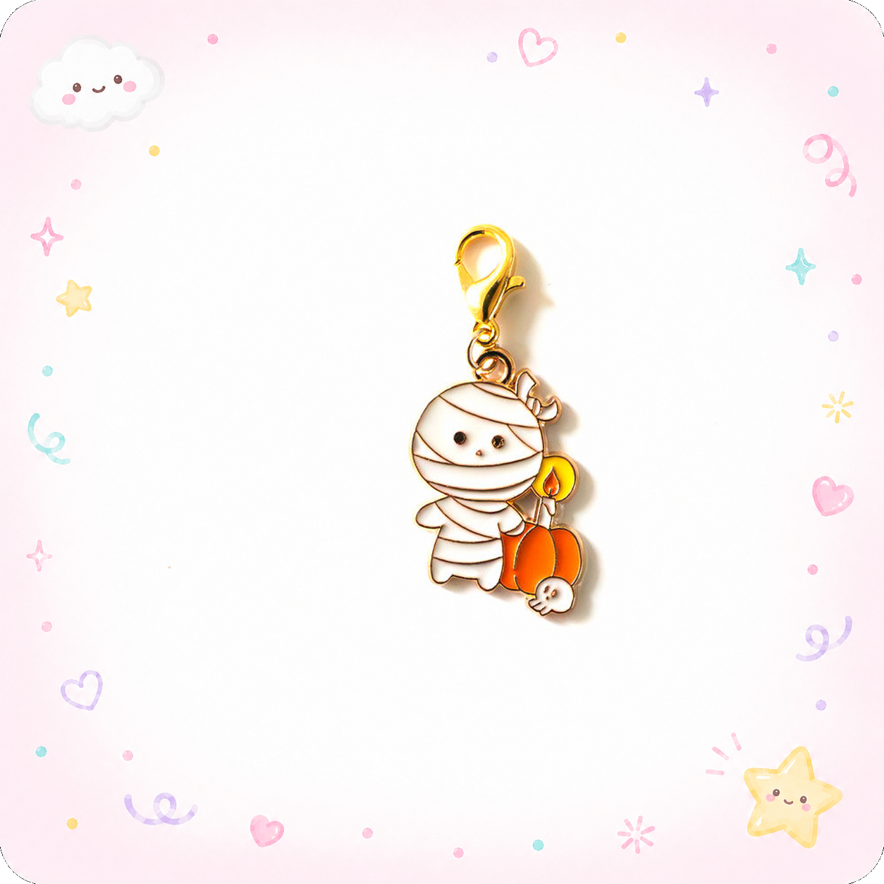Happy Halloween Mummy Charm Swapfinity Badge Reel Add-on - - Topperswap