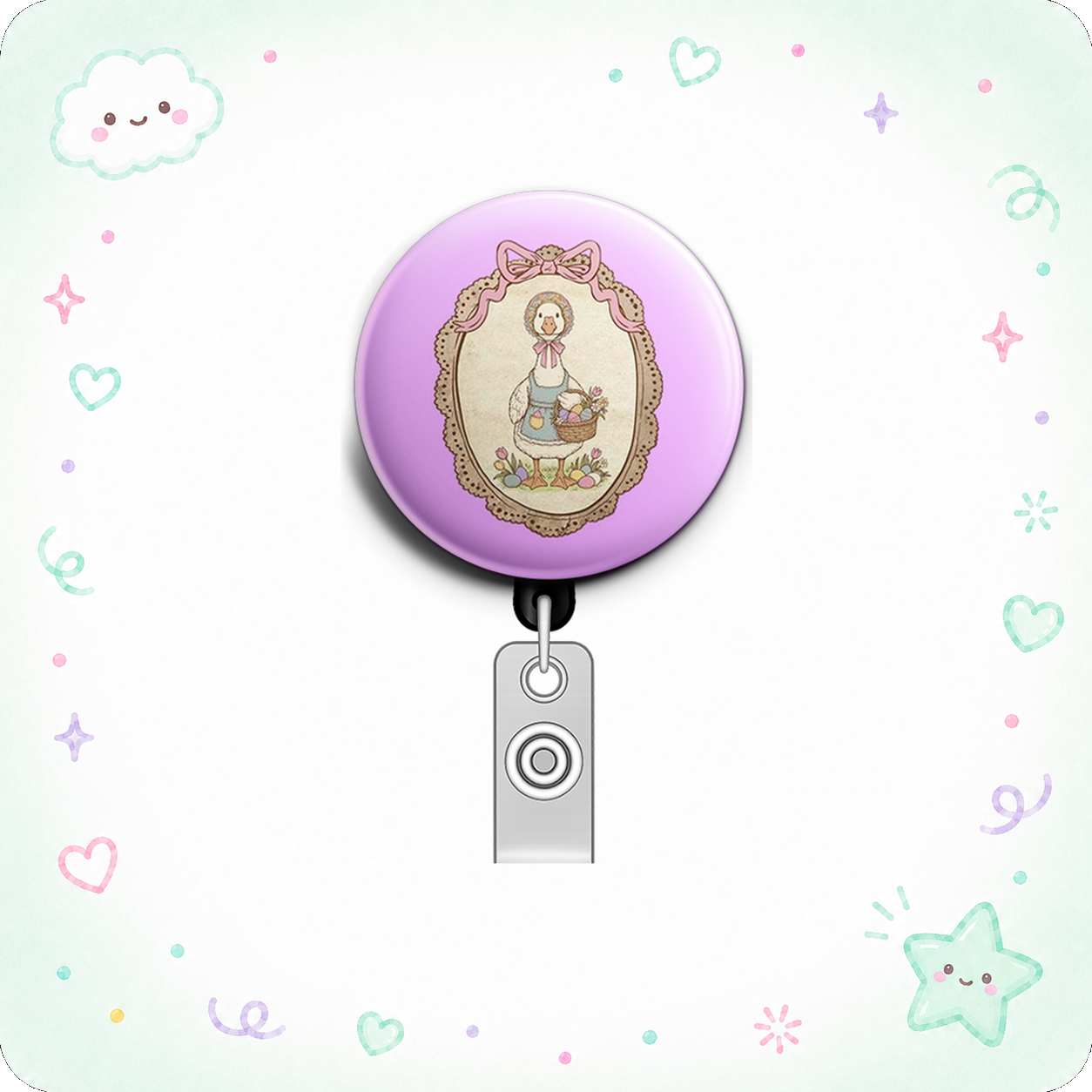 Vintage Vibes Swapfinity Retractable ID Badge Reel - - Topperswap