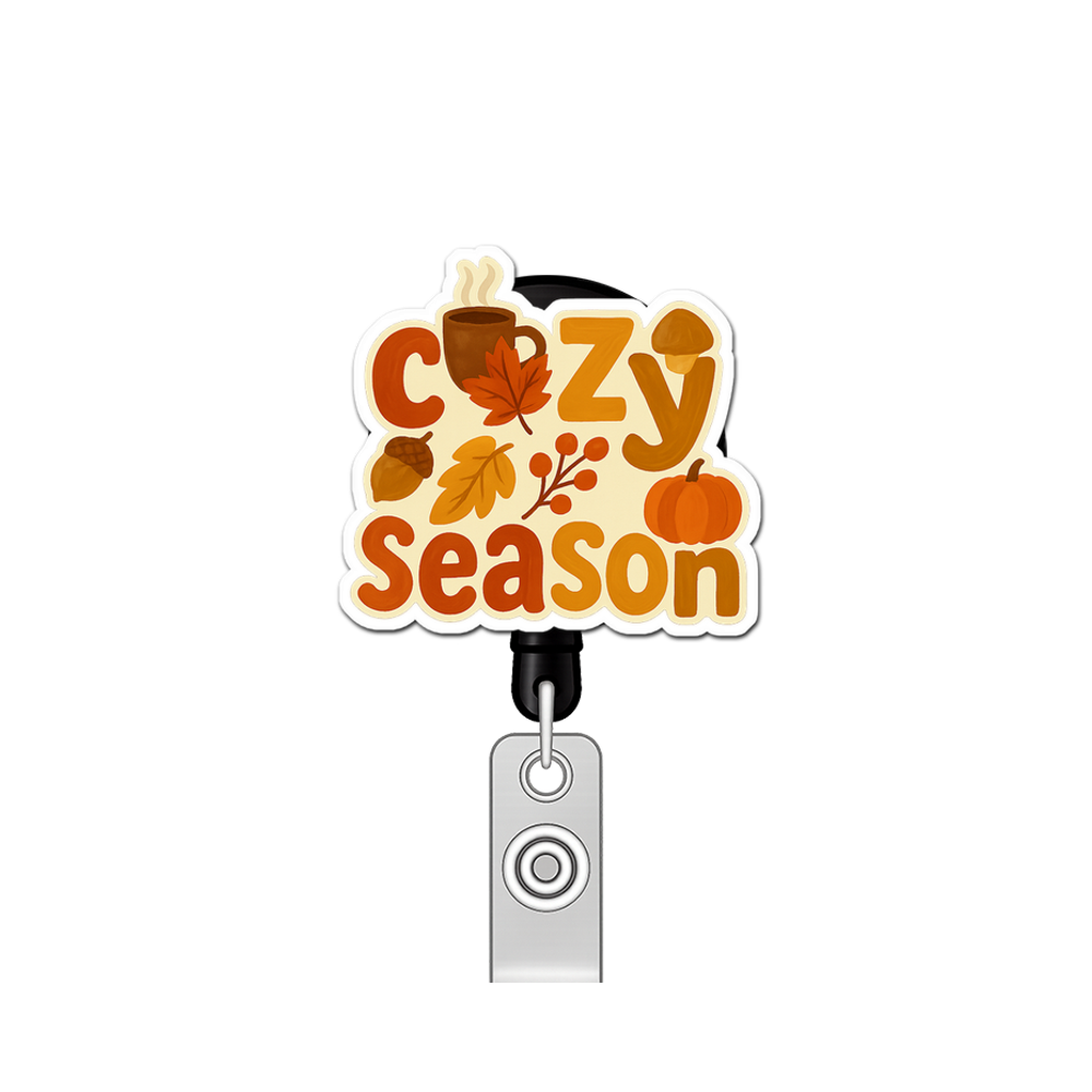 Cozy Season Guru Pop Topper Swapfinity Retractable ID Badge Reel - - Topperswap