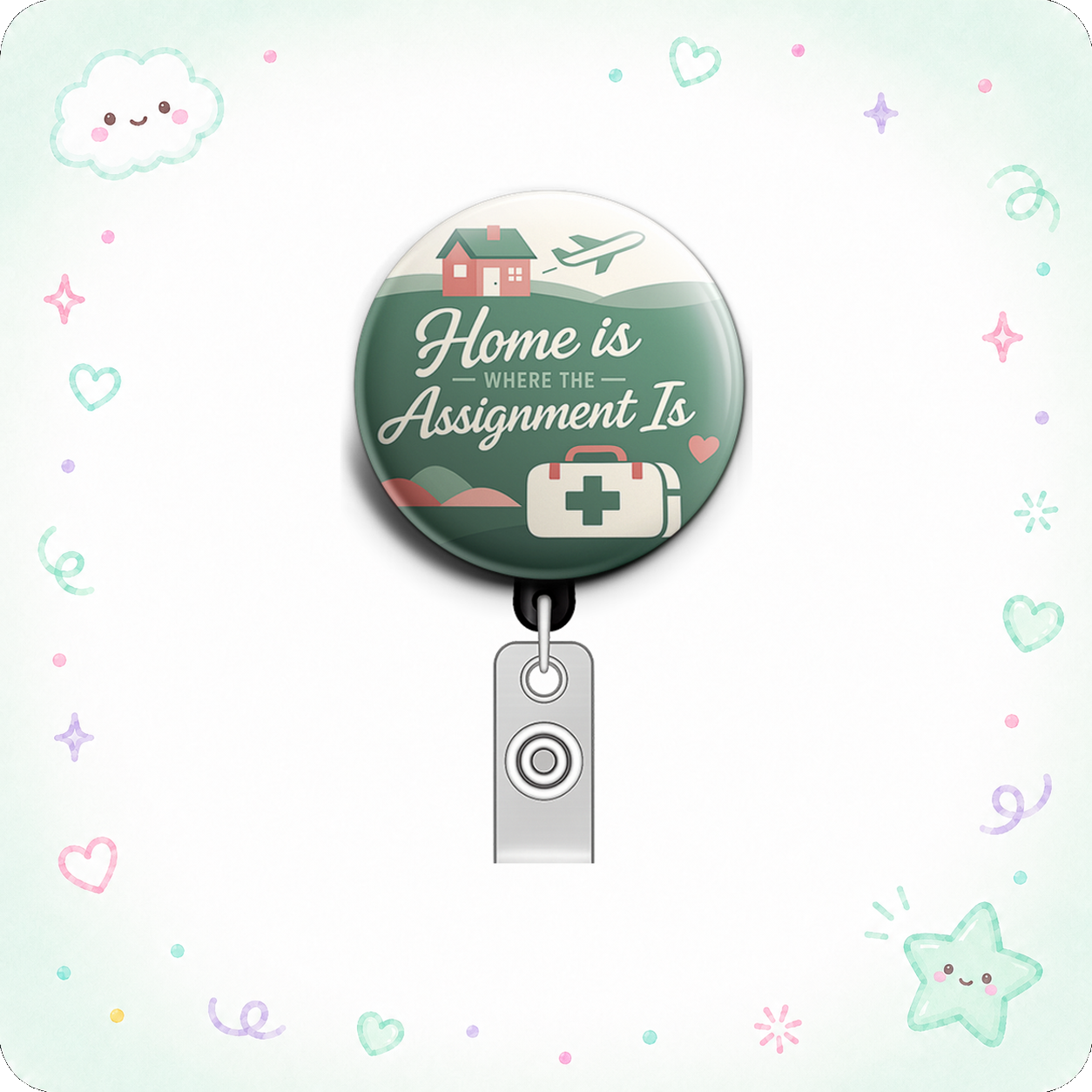 Home is Where the Assignment Is Swapfinity Retractable ID Badge Reel - - Topperswap