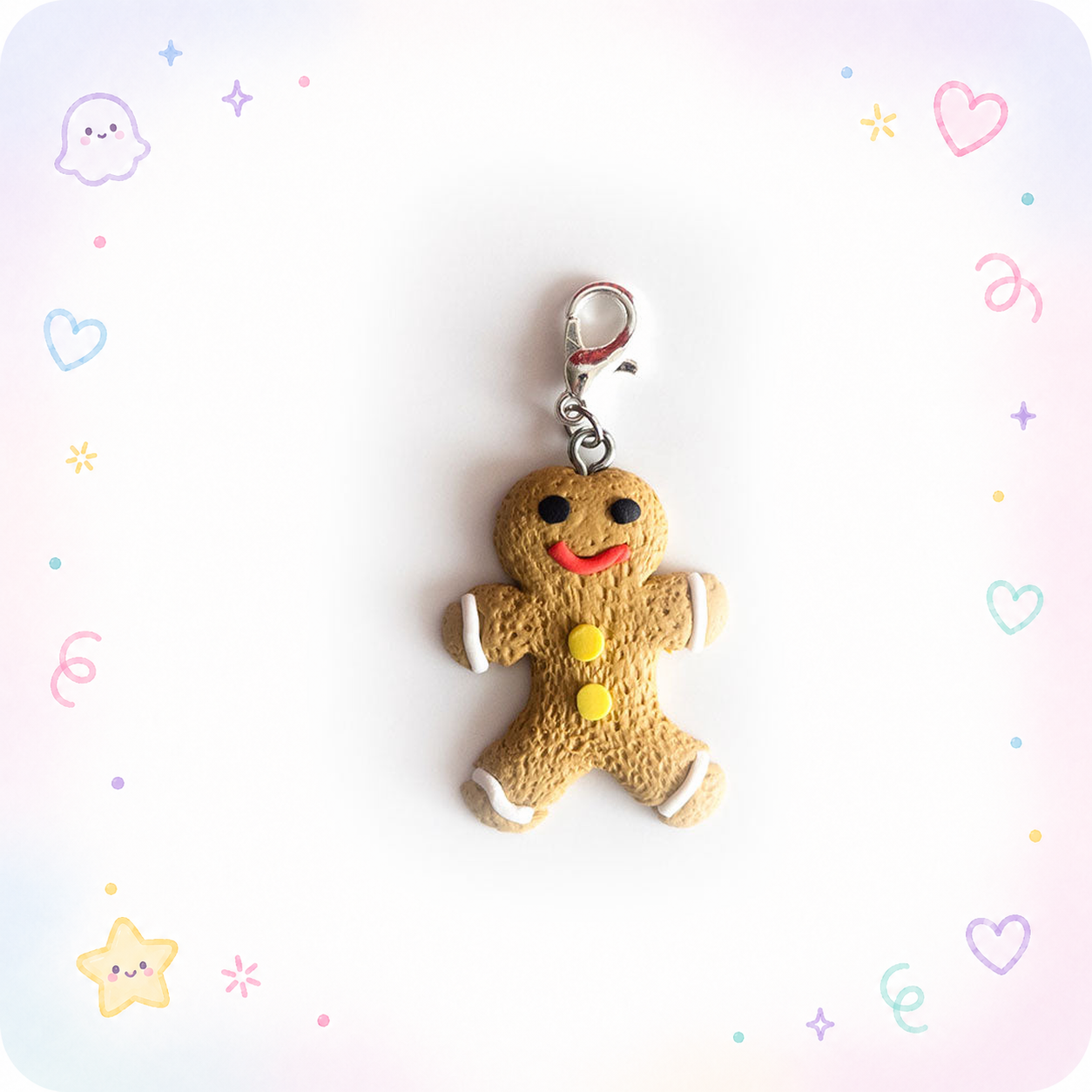 Gingerbread Man Charm Badge Reel Add-on - - Topperswap