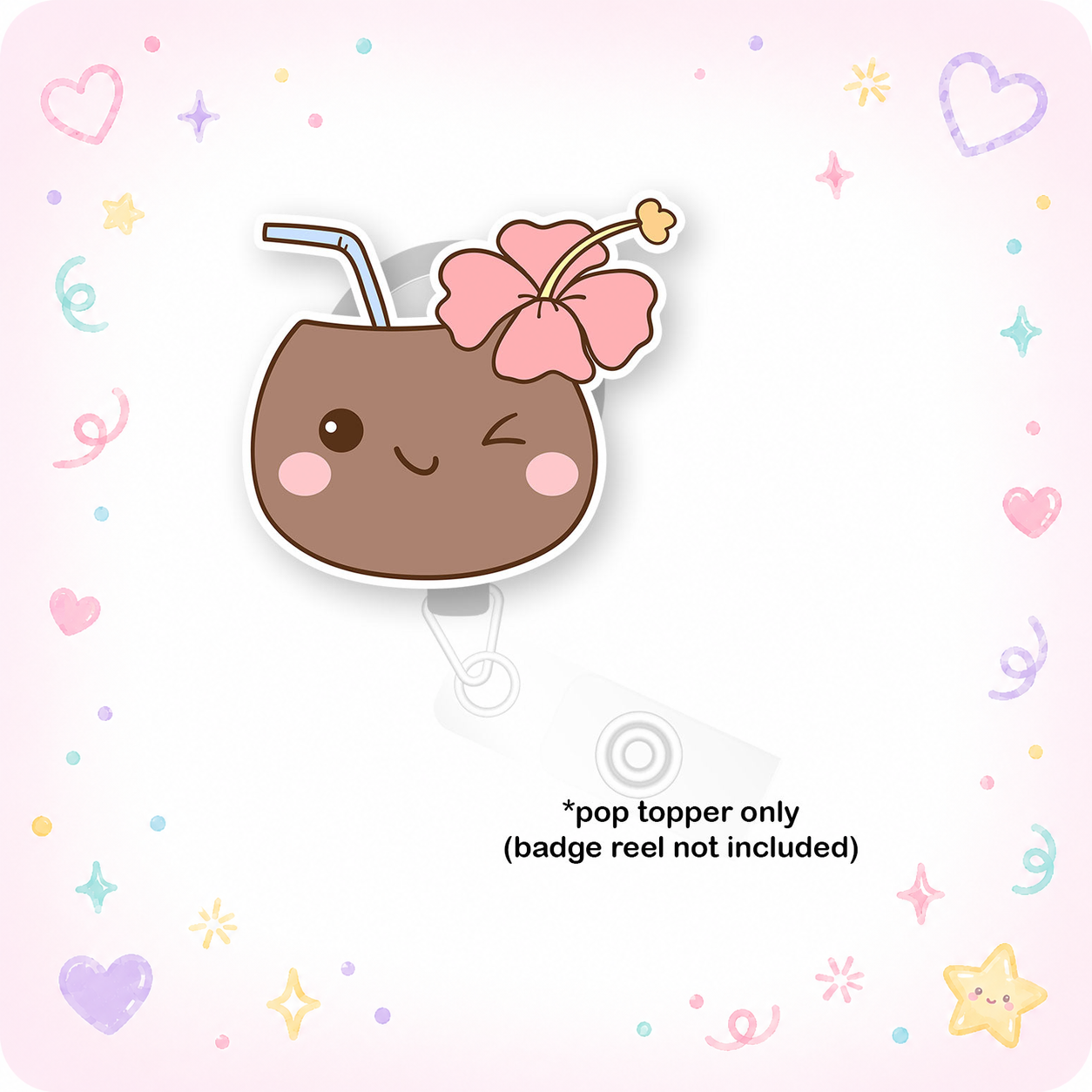 Winking Coconut Pop Topper - - Topperswap