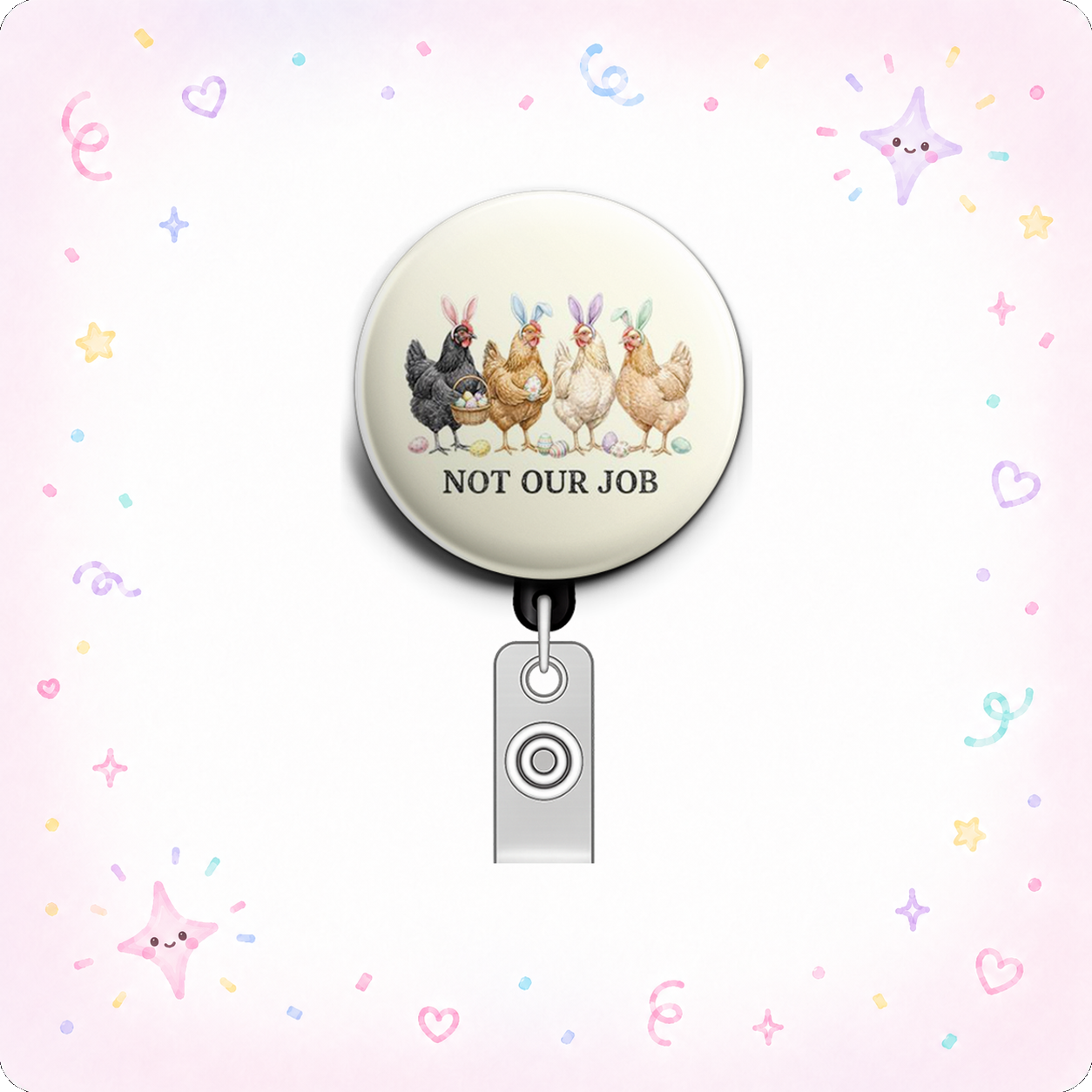 Egg-cellent Excuse Swapfinity Retractable ID Badge Reel - - Topperswap