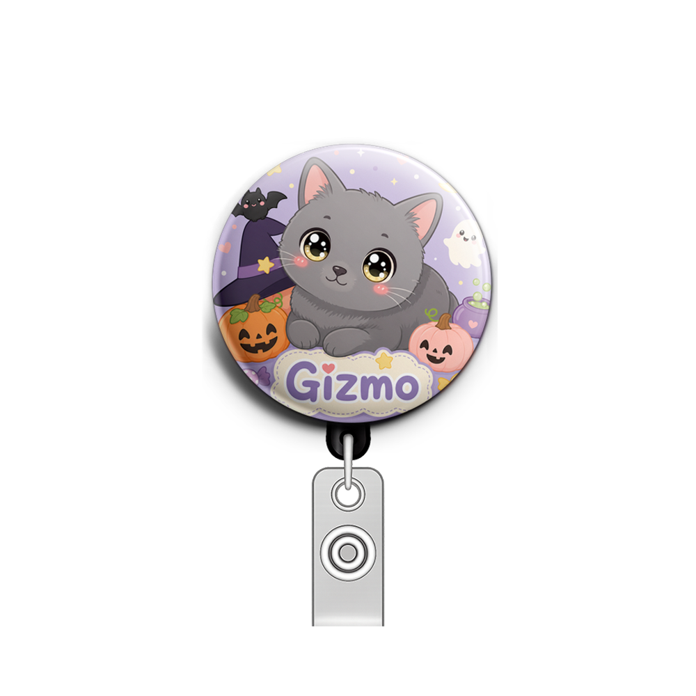 Custom Design – Halloween - Badge Reel (Alligator, Black) - Topperswap