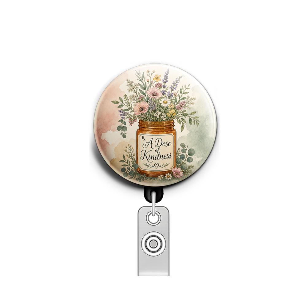 Design a die-cut badge reel topper shaped like a vintage pre…