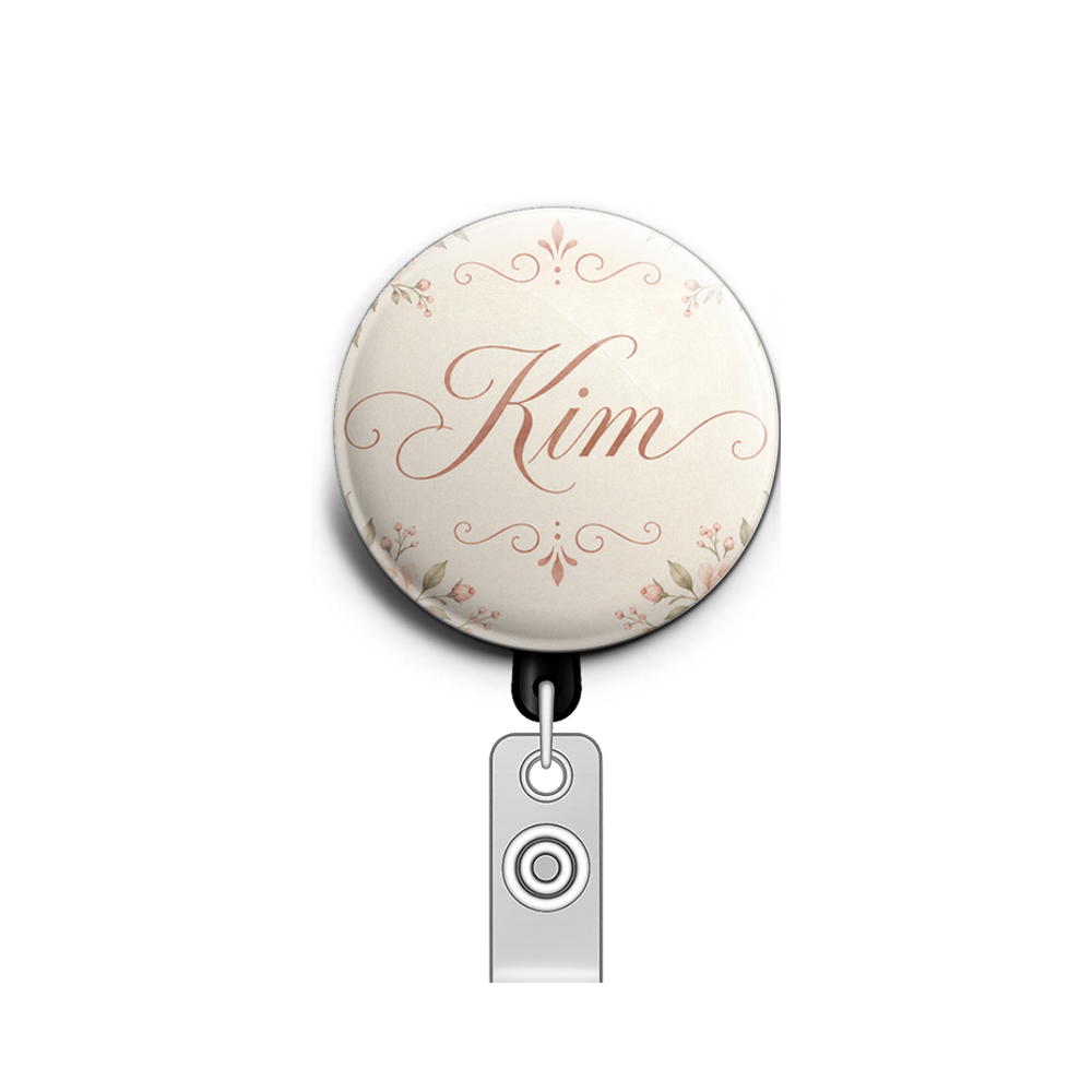 Kim in elegant copperplate script with delicate flourish swa…