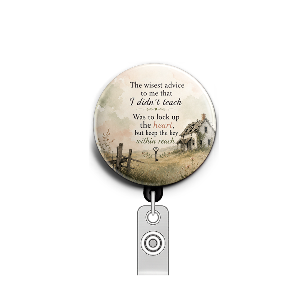 Custom Design – The wisest advice to me that I didn't teach Was to lock up t… - Badge Reel (Alligator, Black) - Topperswap