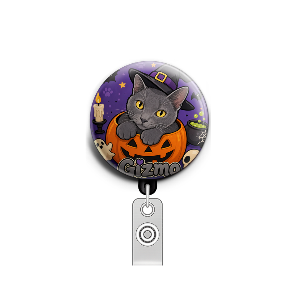 Custom Design – Halloween - Badge Reel (Alligator, Black) - Topperswap