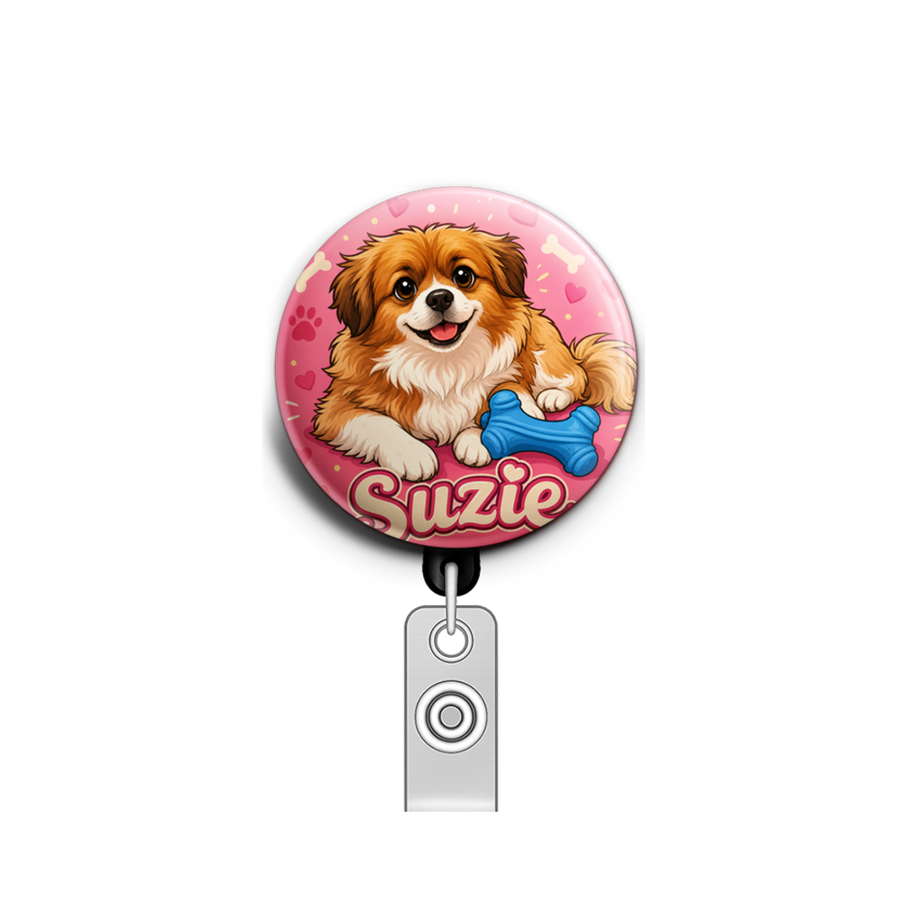 Custom Design – Cute - Badge Reel (Alligator, Black) - Topperswap