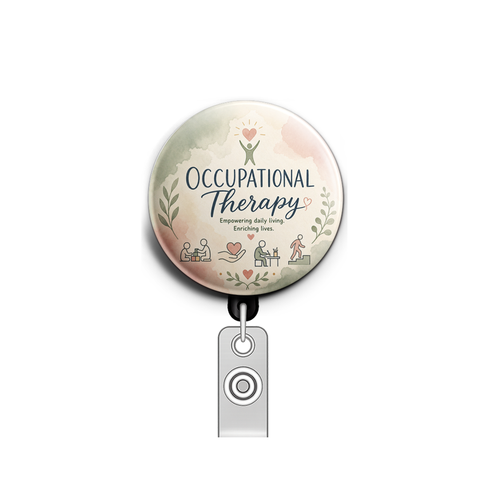 Custom Design – Occupational Therapy - Badge Reel (Alligator, Black) - Topperswap