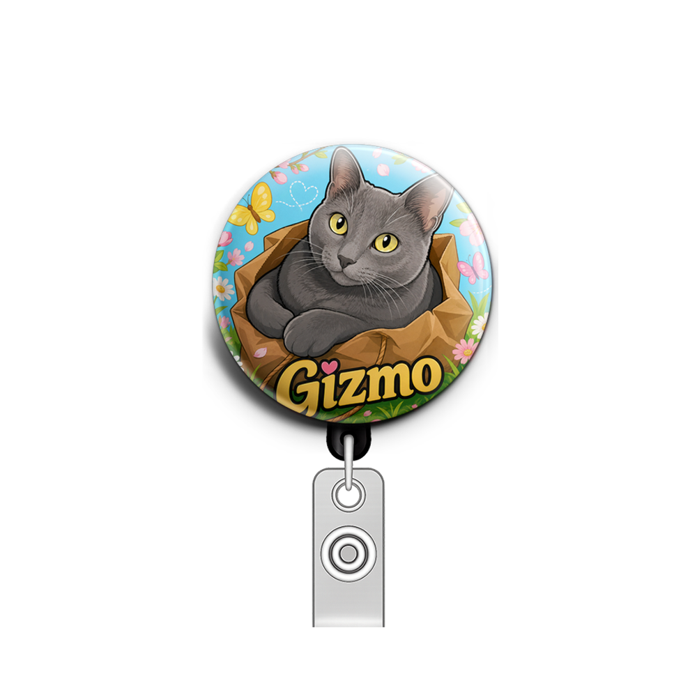 Custom Design – Spring themed - Badge Reel (Alligator, Black) - Topperswap