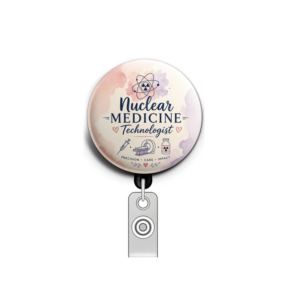 Custom Design – Nuclear Medicine Technologist - Badge Reel (Alligator, Black) - Topperswap