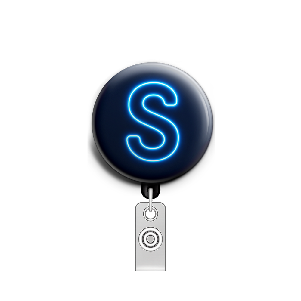 Custom Design – S thing - Badge Reel (Alligator, Black) - Topperswap