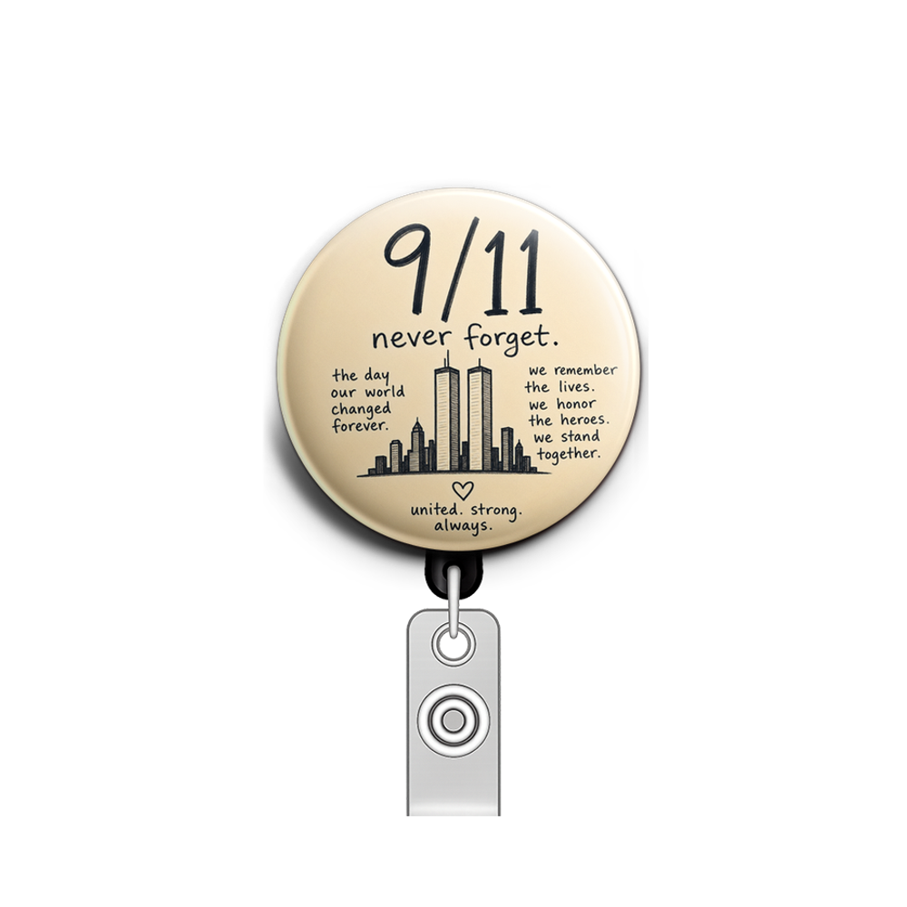 Custom Design – 9/11 - Badge Reel (Alligator, Black) - Topperswap
