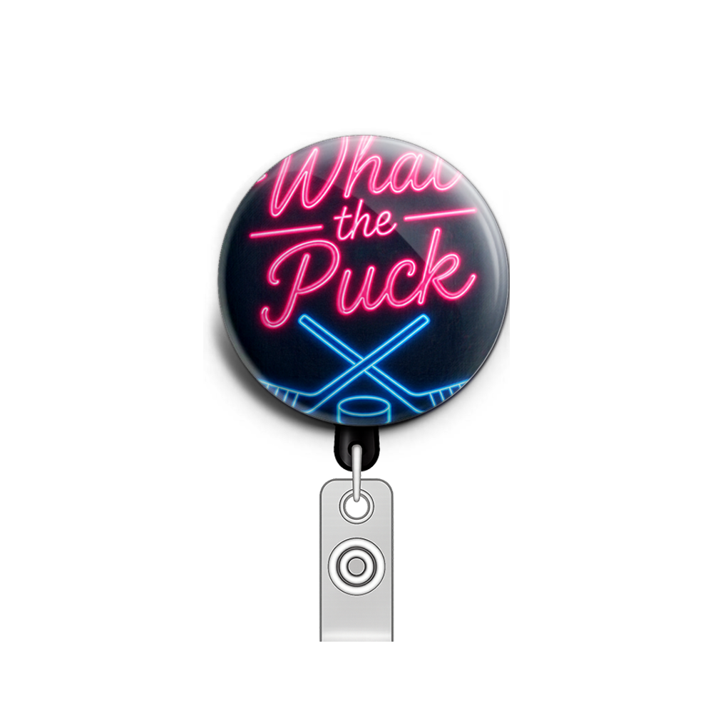 “What the Puck”
Hockey theme
Red, dark blue