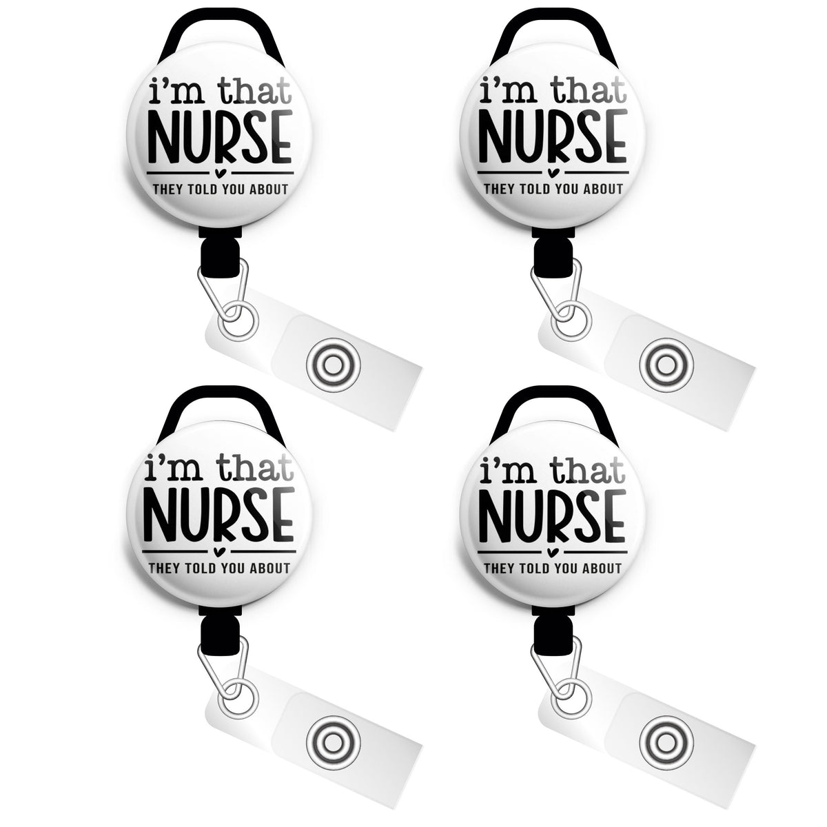 I'm Not That Nurse Badge Reel • Nicu, Labor and Delivery Badge Holder • Swapfinity Slide Clip / Black