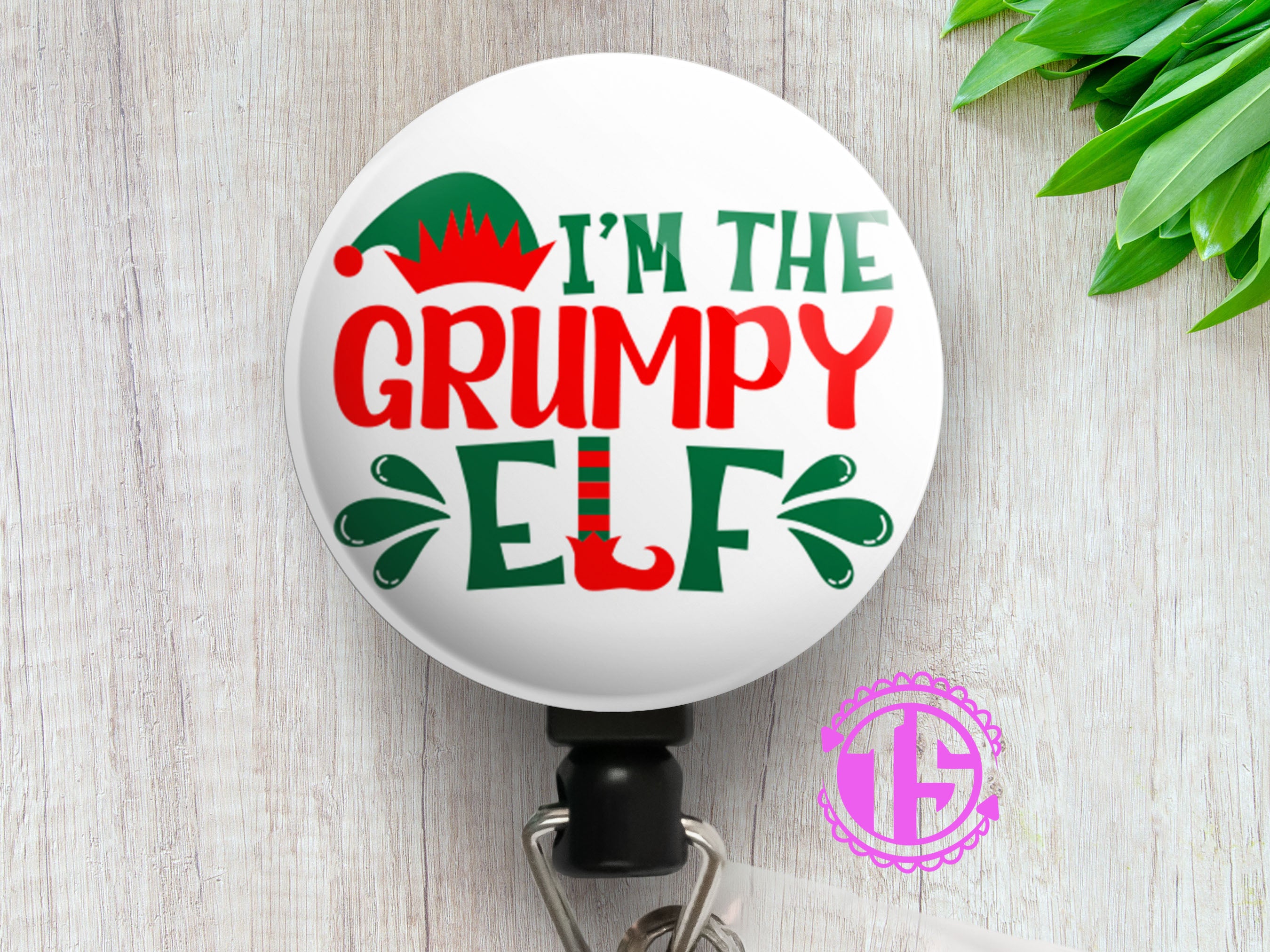 I'm The Grumpy Elf Swapfinity Retractable ID Badge Reel -  - Topperswap