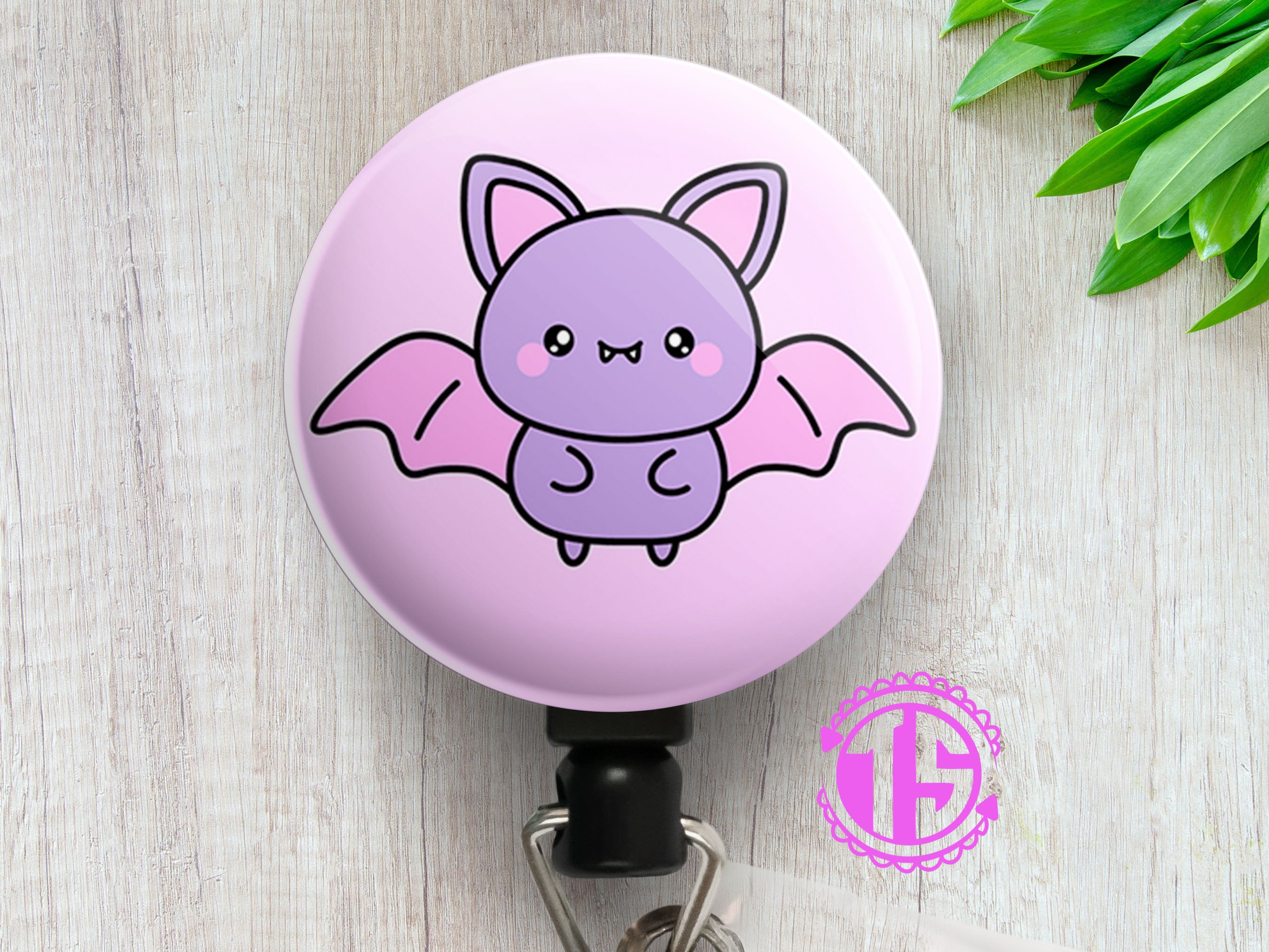 Purple Winged Cutie Bat Swapfinity Retractable ID Badge Reel -  - Topperswap