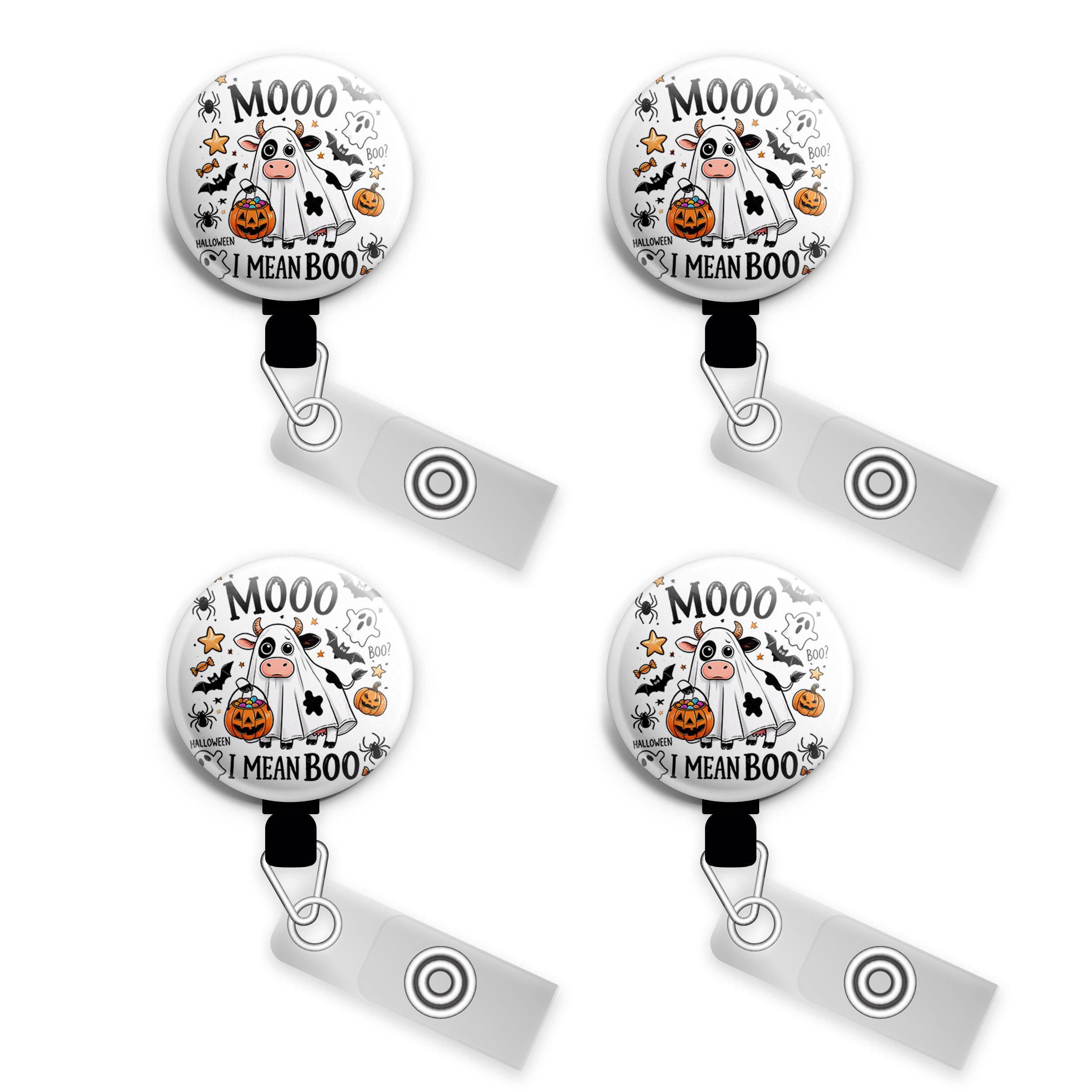 Mooo I Mean Boo Swapfinity Retractable ID Badge Reel -  - Topperswap