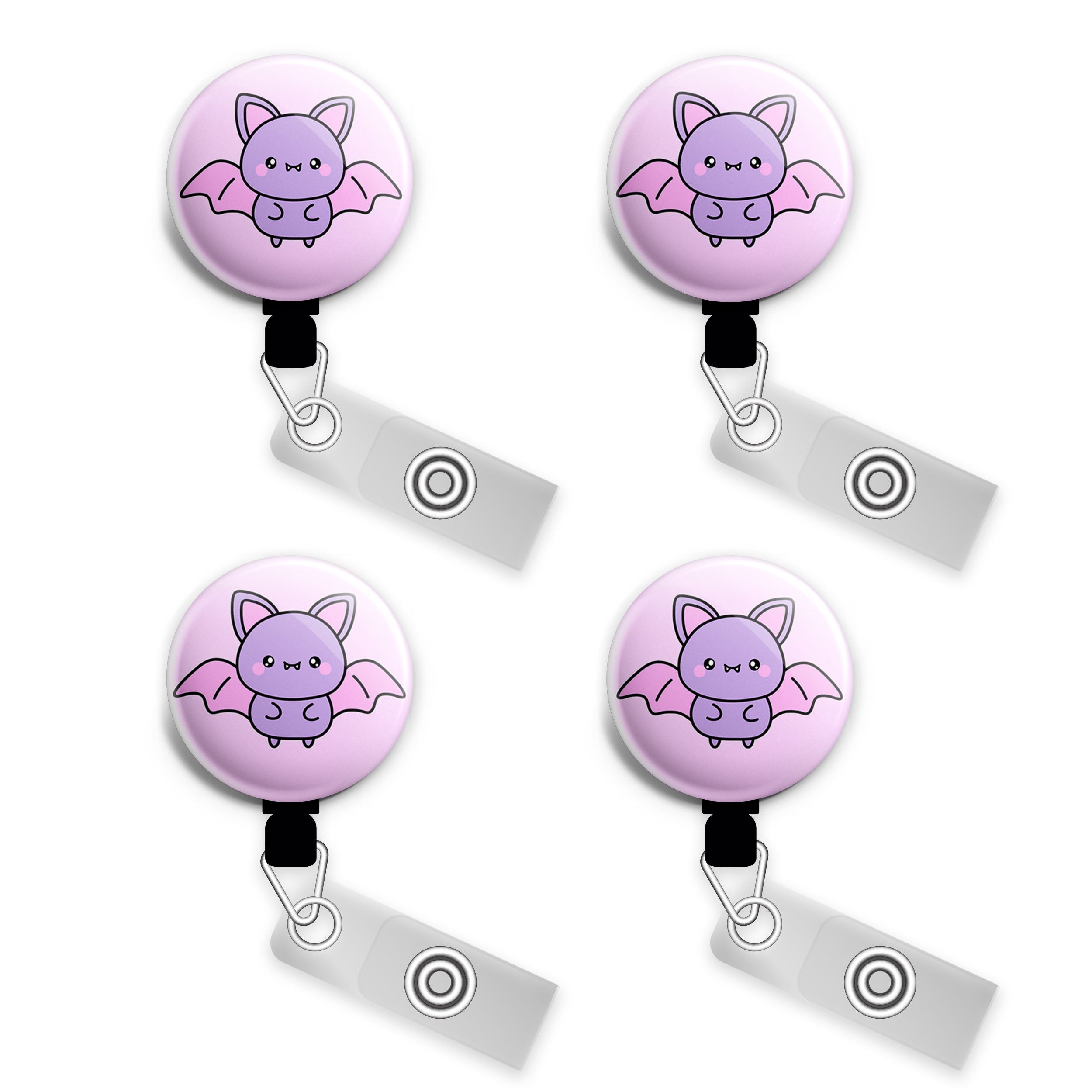 Purple Winged Cutie Bat Swapfinity Retractable ID Badge Reel -  - Topperswap