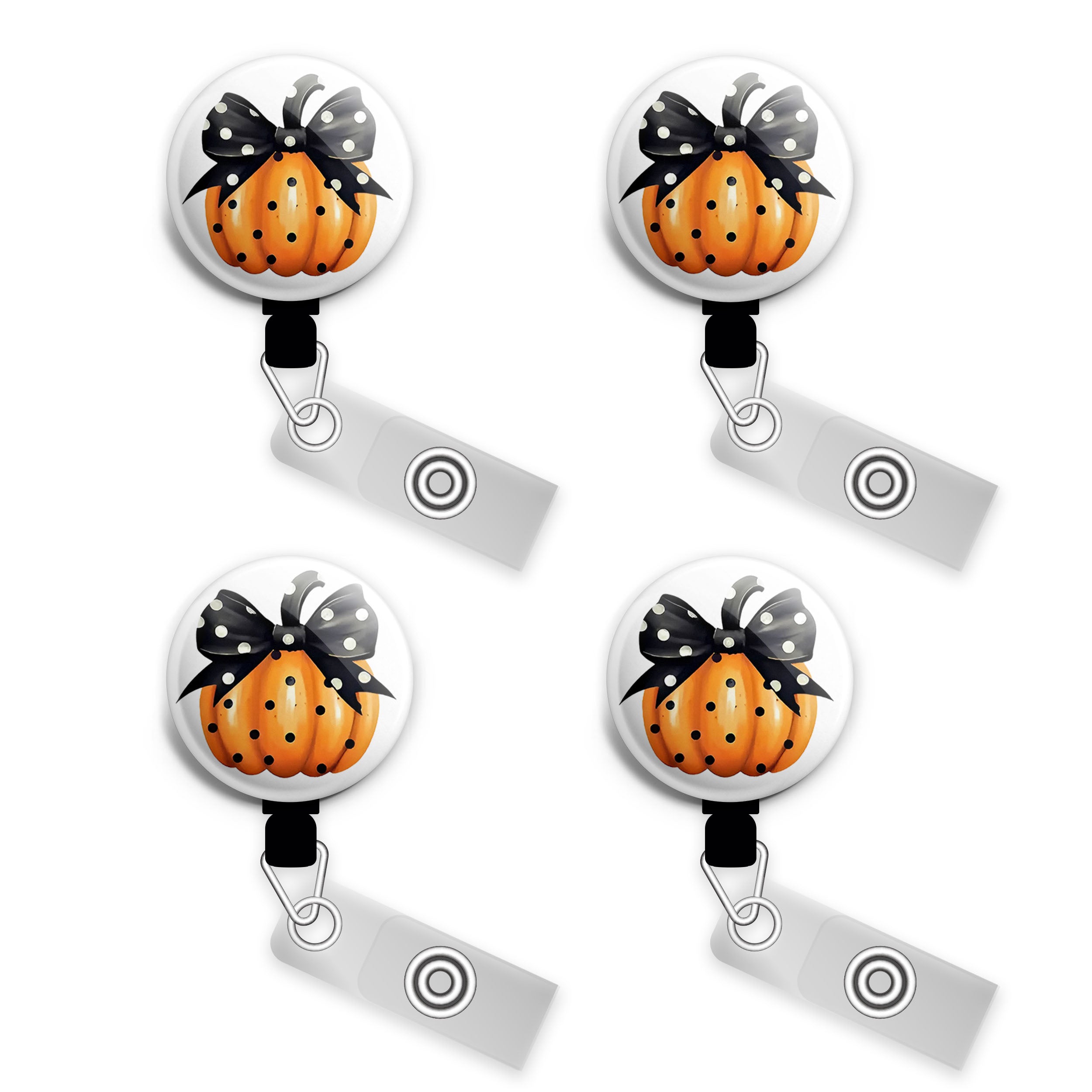 Polka-Dot Pumpkin Perfection Swapfinity Retractable ID Badge Reel -  - Topperswap