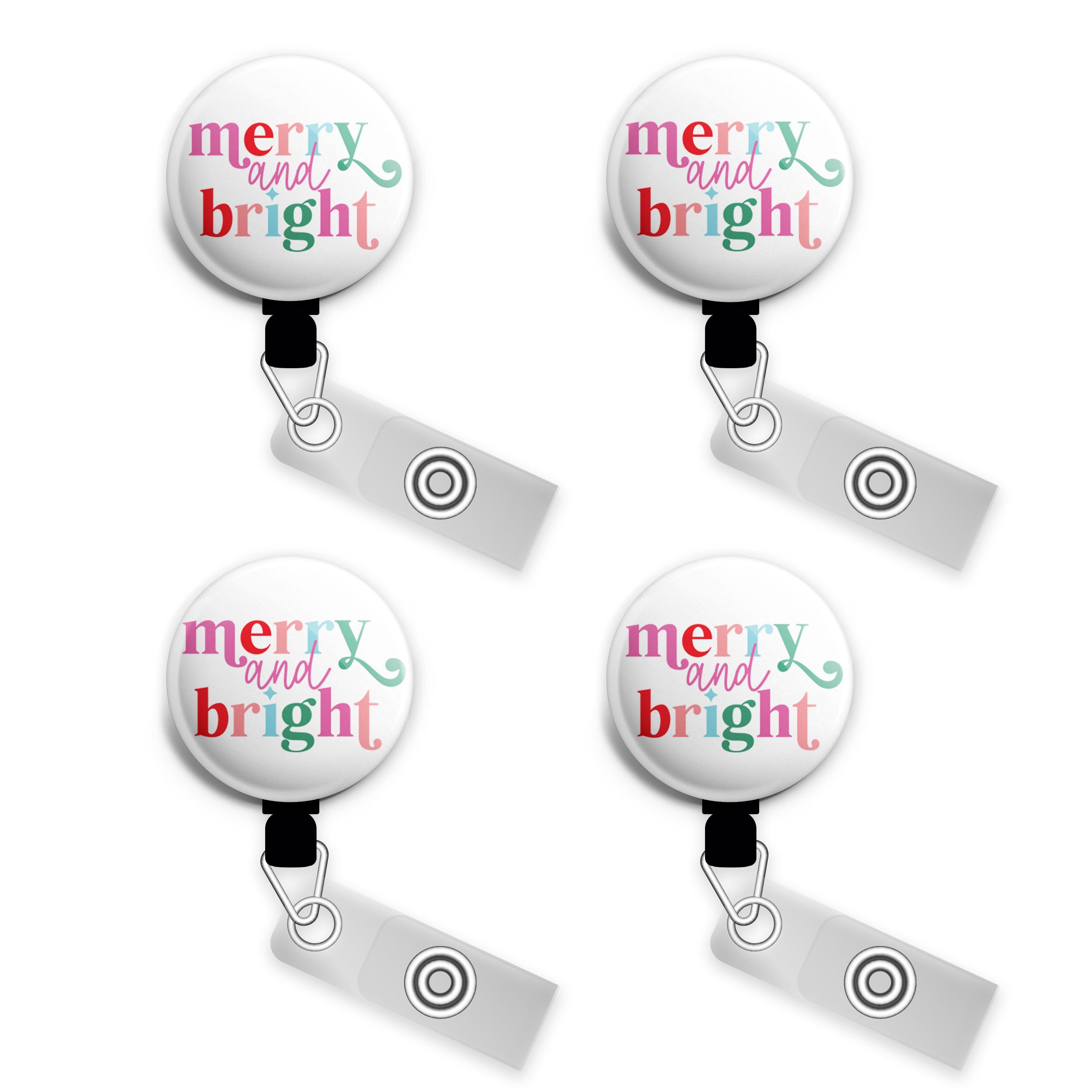 Merry and Bright Rainbow Swapfinity Retractable ID Badge Reel -  - Topperswap